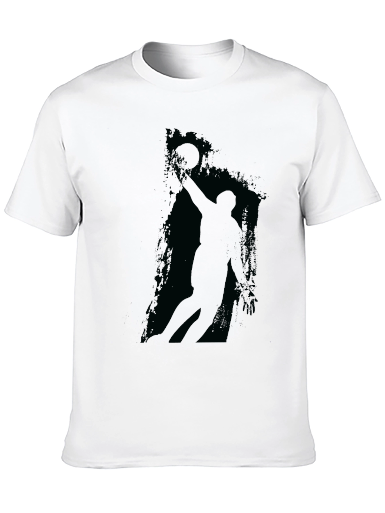 Mens Black Graphic Tee - Basketball Player Silhouette
