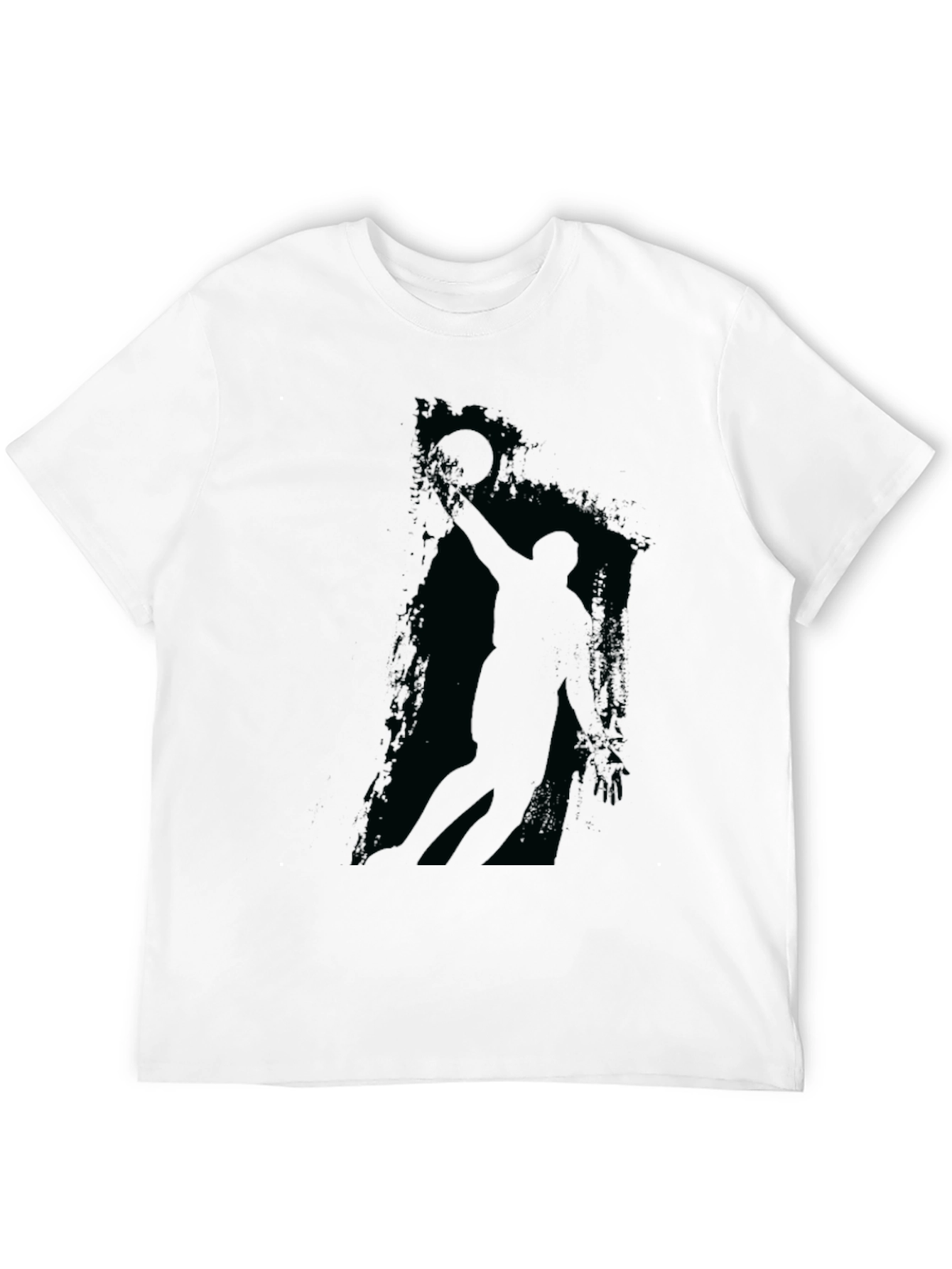 Mens Black Graphic Tee - Basketball Player Silhouette