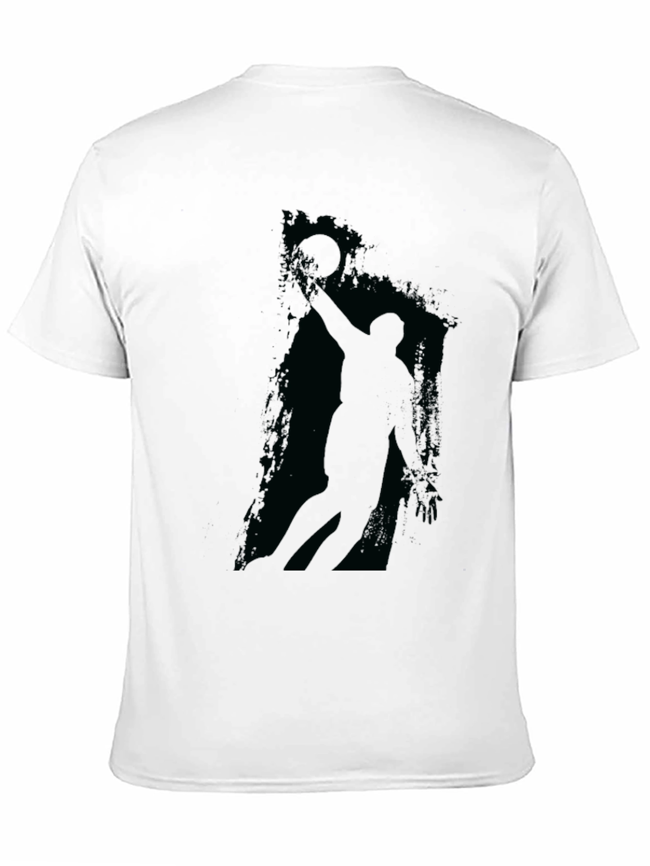 Mens Black Graphic Tee - Basketball Player Silhouette