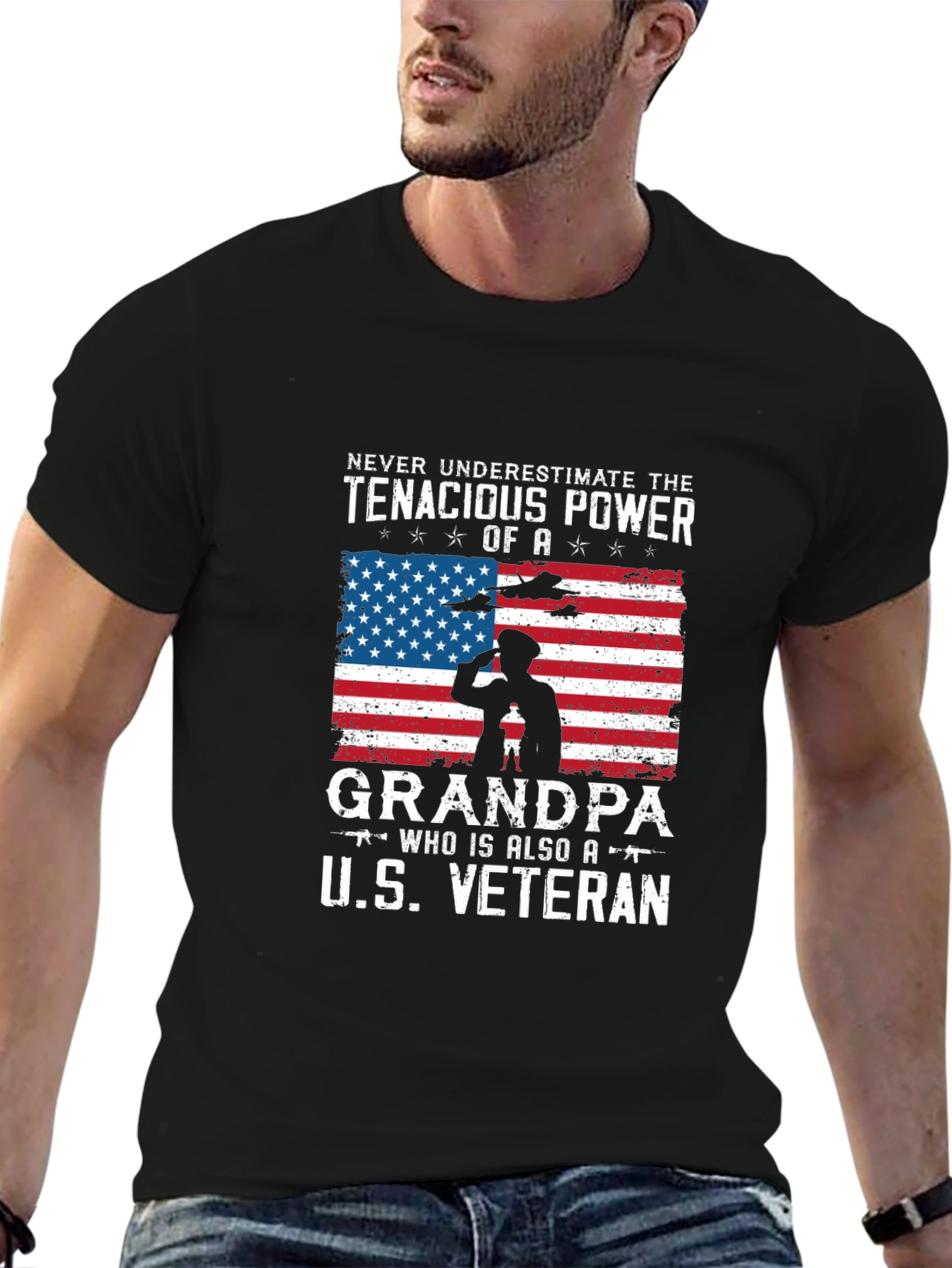 Tenacious Grandpa U.S. Veteran T-Shirt