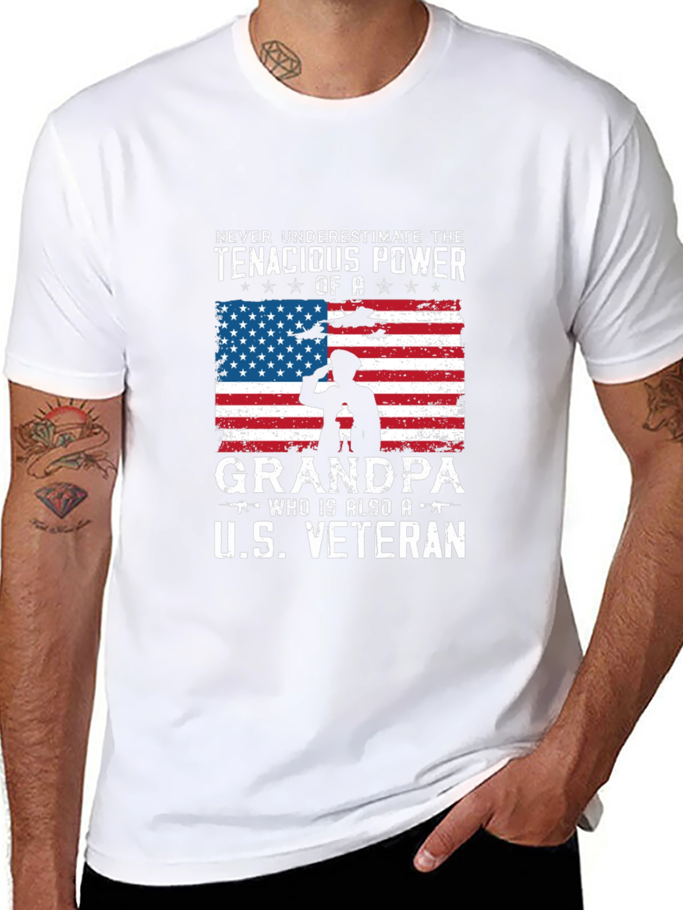 Tenacious Grandpa U.S. Veteran T-Shirt