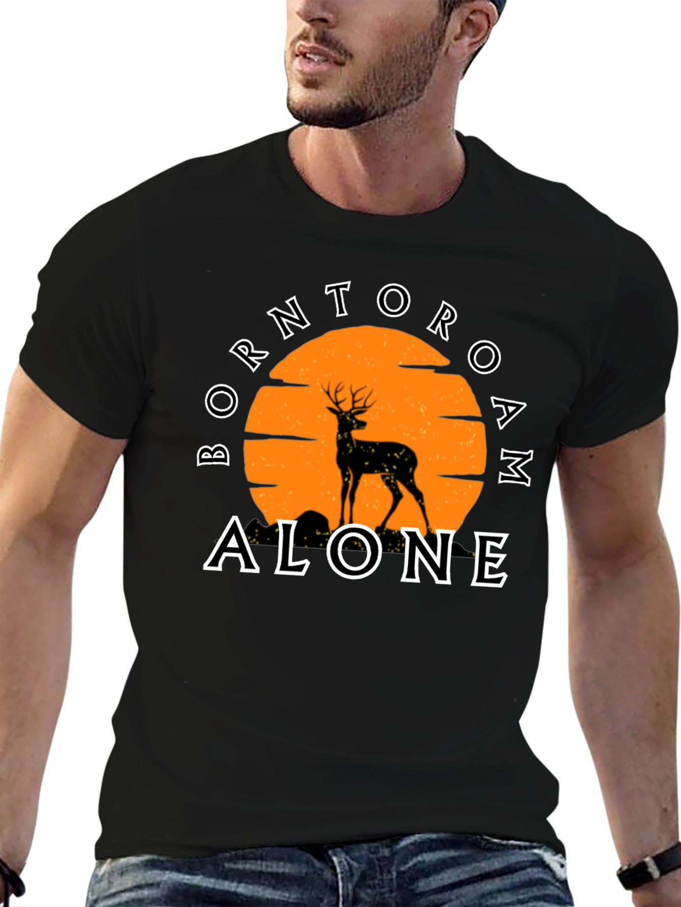 Born To Roam Alone Deer Graphic Tee