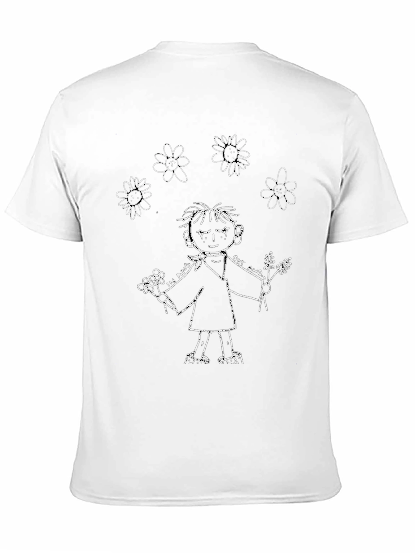 Doodle Kid Graphic Tee - Black Cotton Casual Shirt