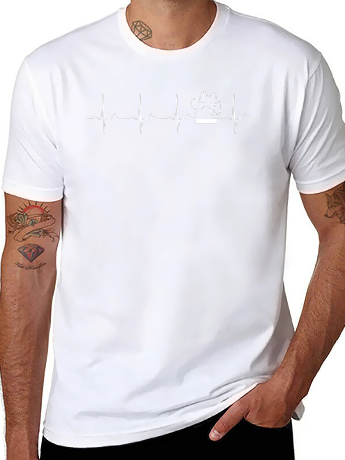 Dog Paw Heartbeat T-Shirt - Pet Lover Tee