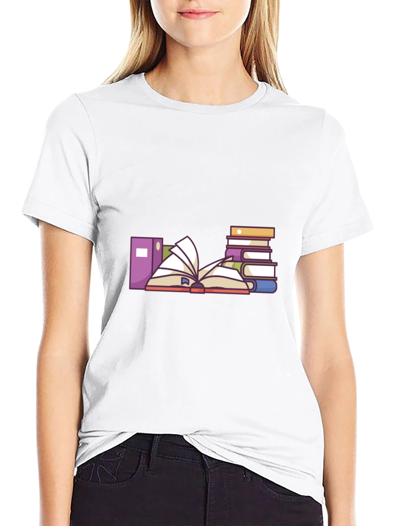 Bookworm Graphic Tee - Black Cotton Blend