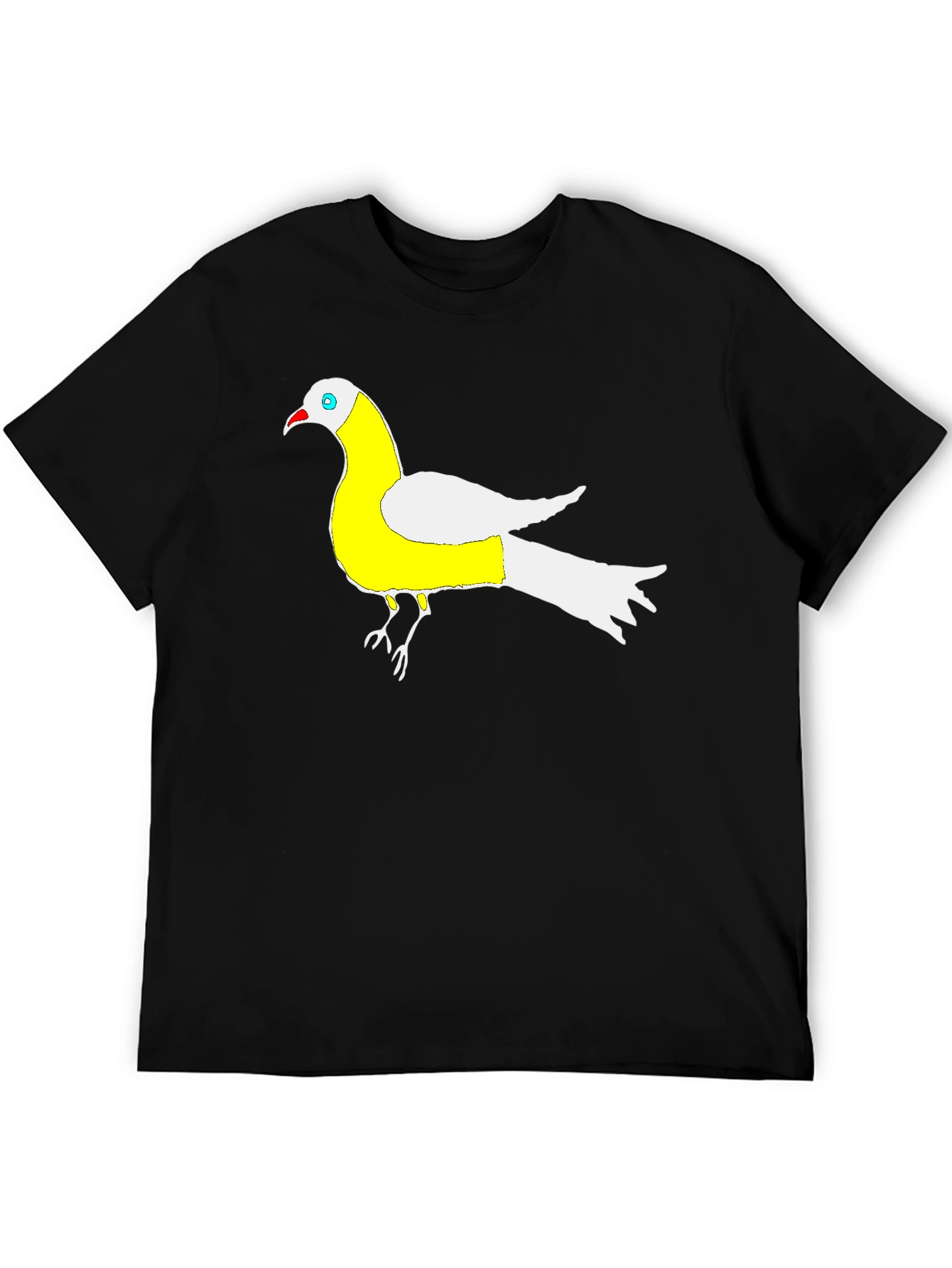 Unique Bird Graphic Black T-Shirt
