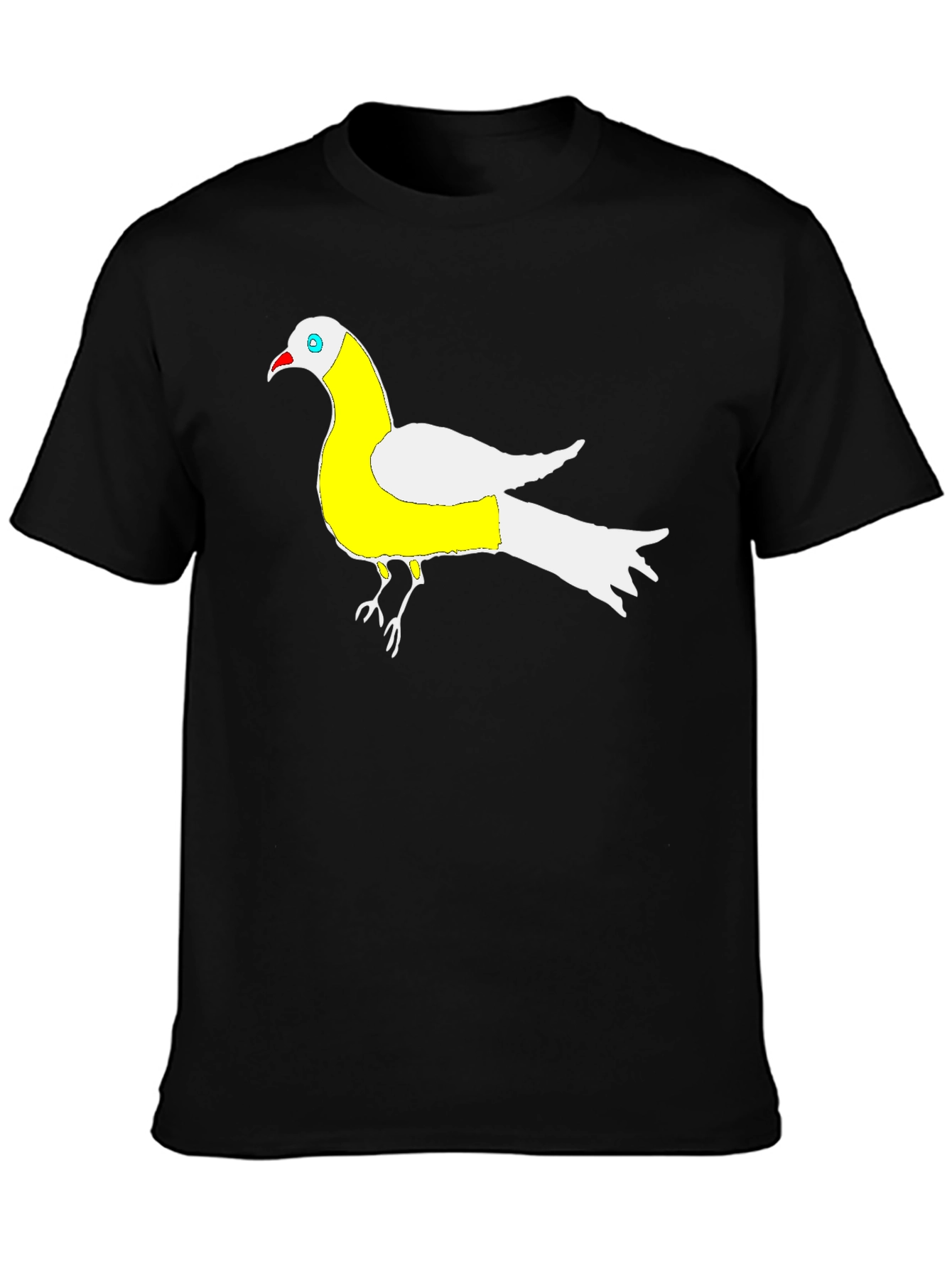 Unique Bird Graphic Black T-Shirt