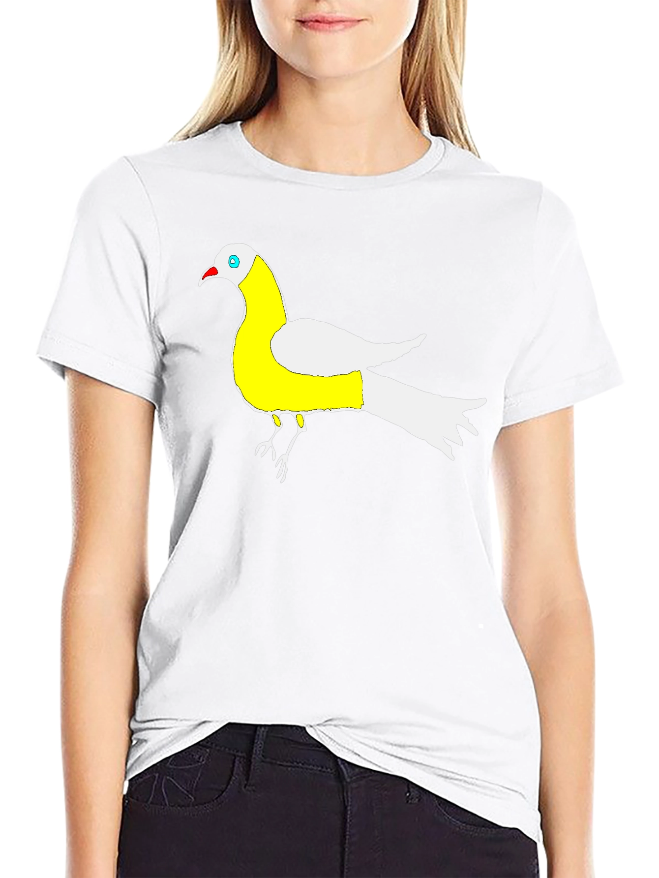 Unique Bird Graphic Black T-Shirt