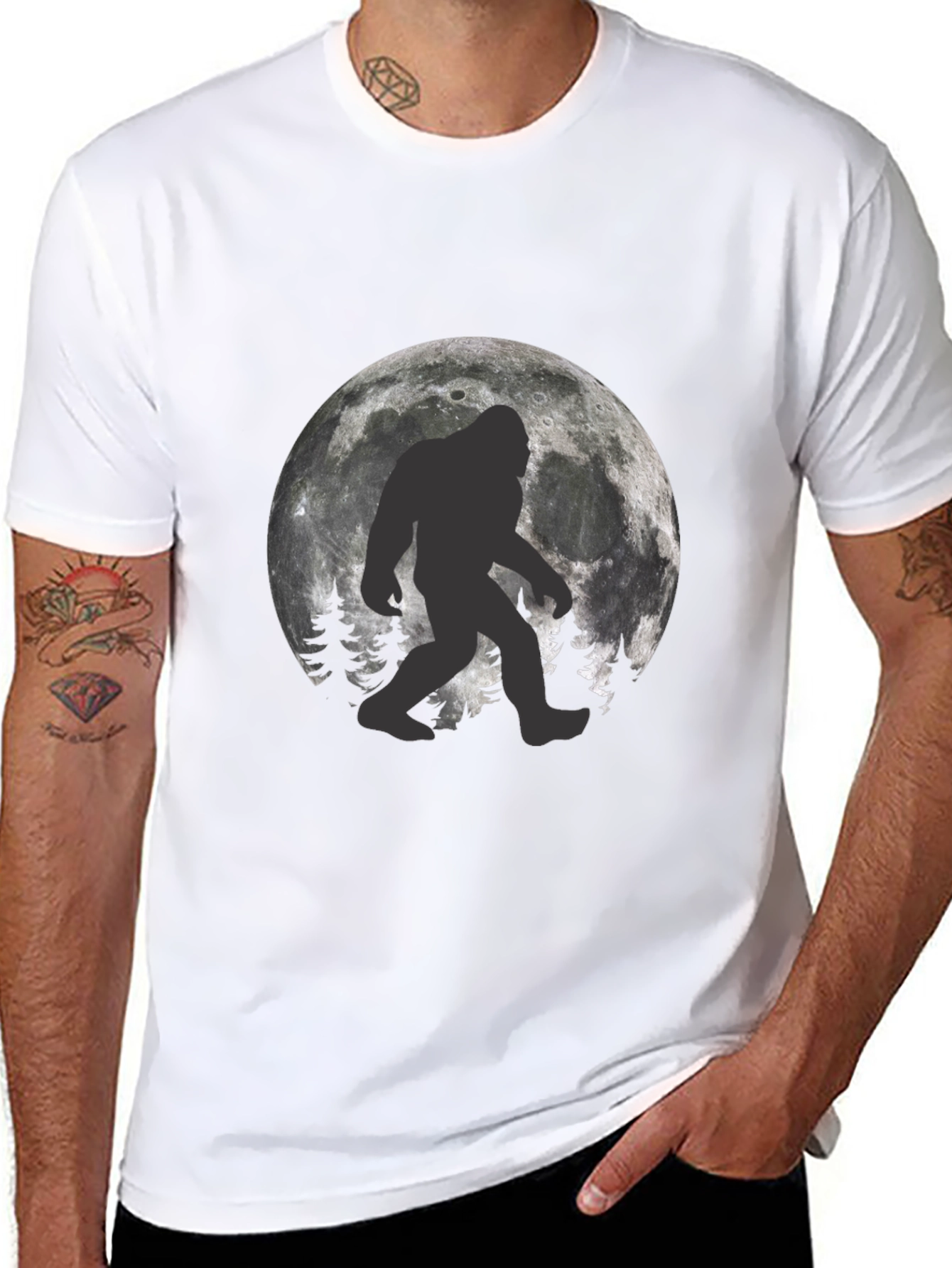Bigfoot Moon T-Shirt - Cryptid Novelty Tee