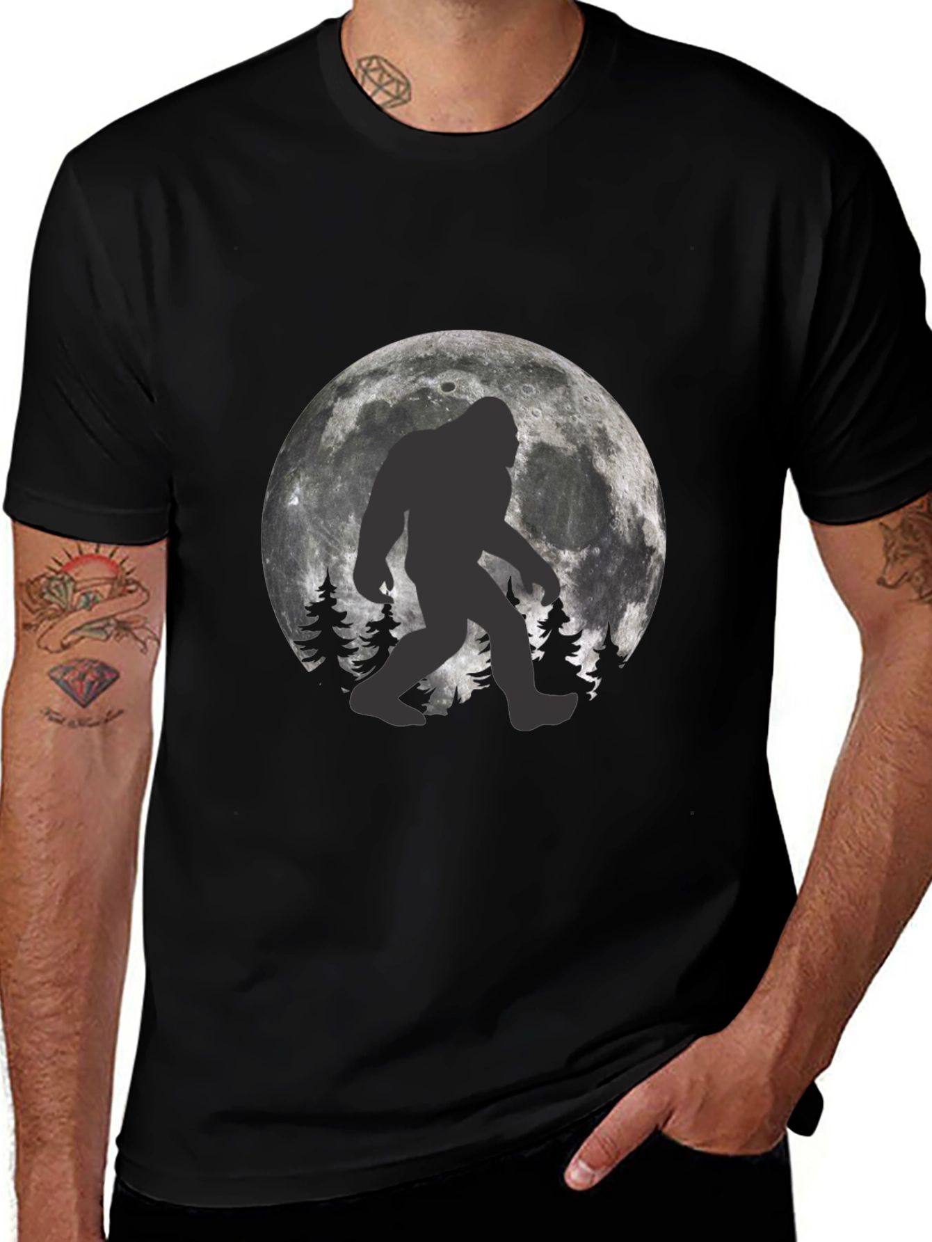 Bigfoot Moon T-Shirt - Cryptid Novelty Tee