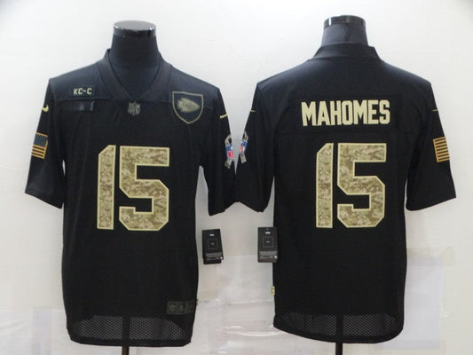 Men's Kansas City Chiefs #15 Patrick Mahomes Black Game Player Jerseys