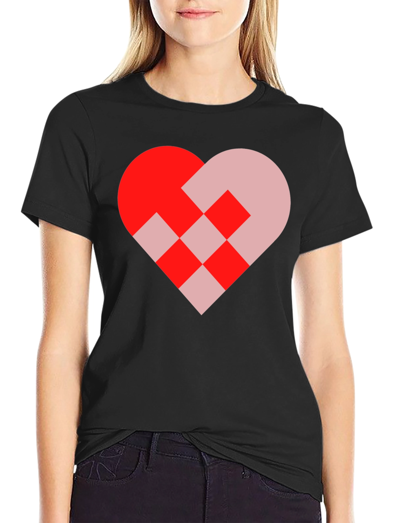 Heart Graphic Black T-Shirt