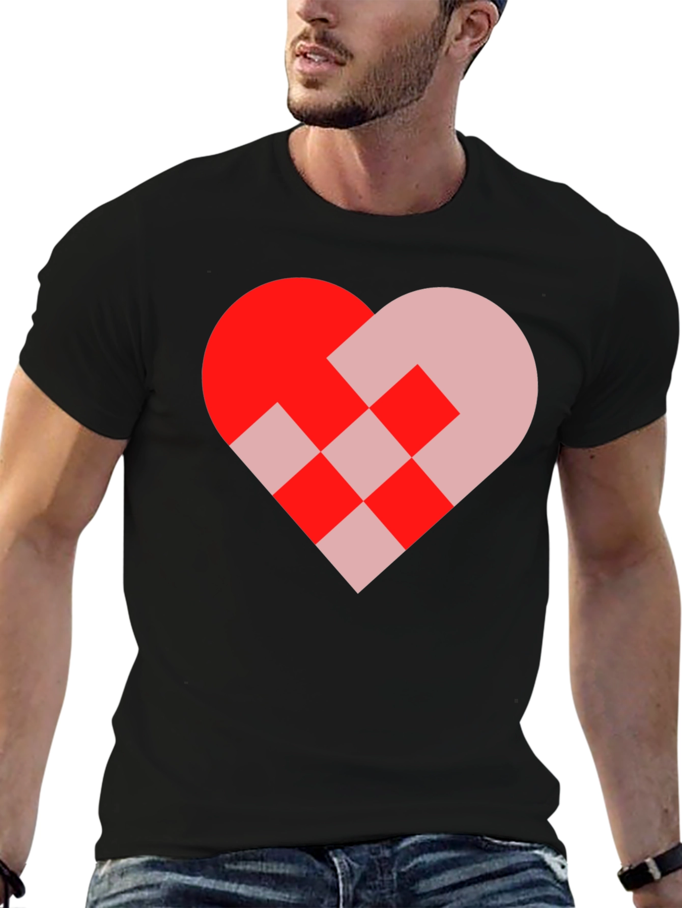 Heart Graphic Black T-Shirt
