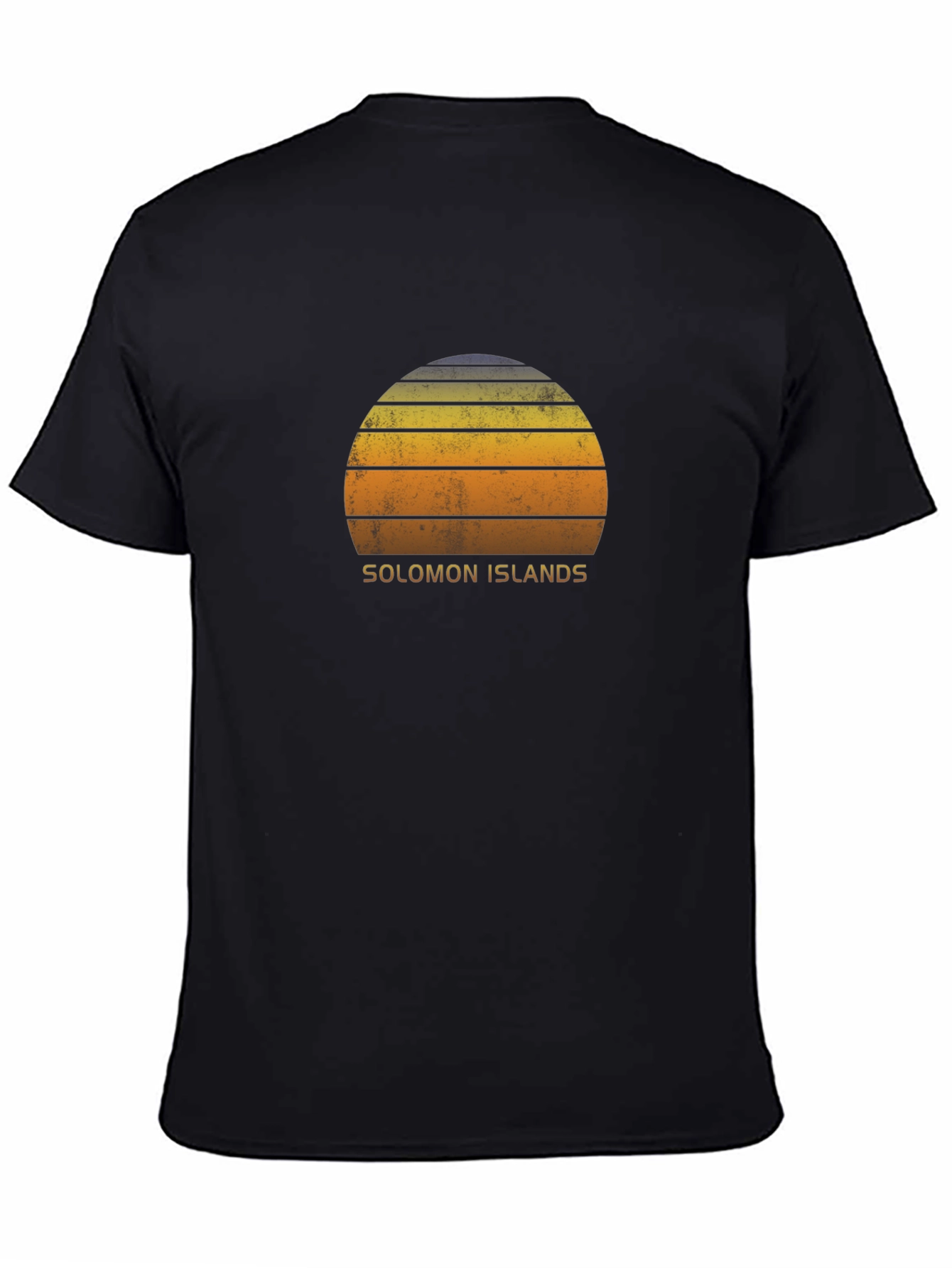 Solomon Islands Retro Sunset Graphic T-Shirt