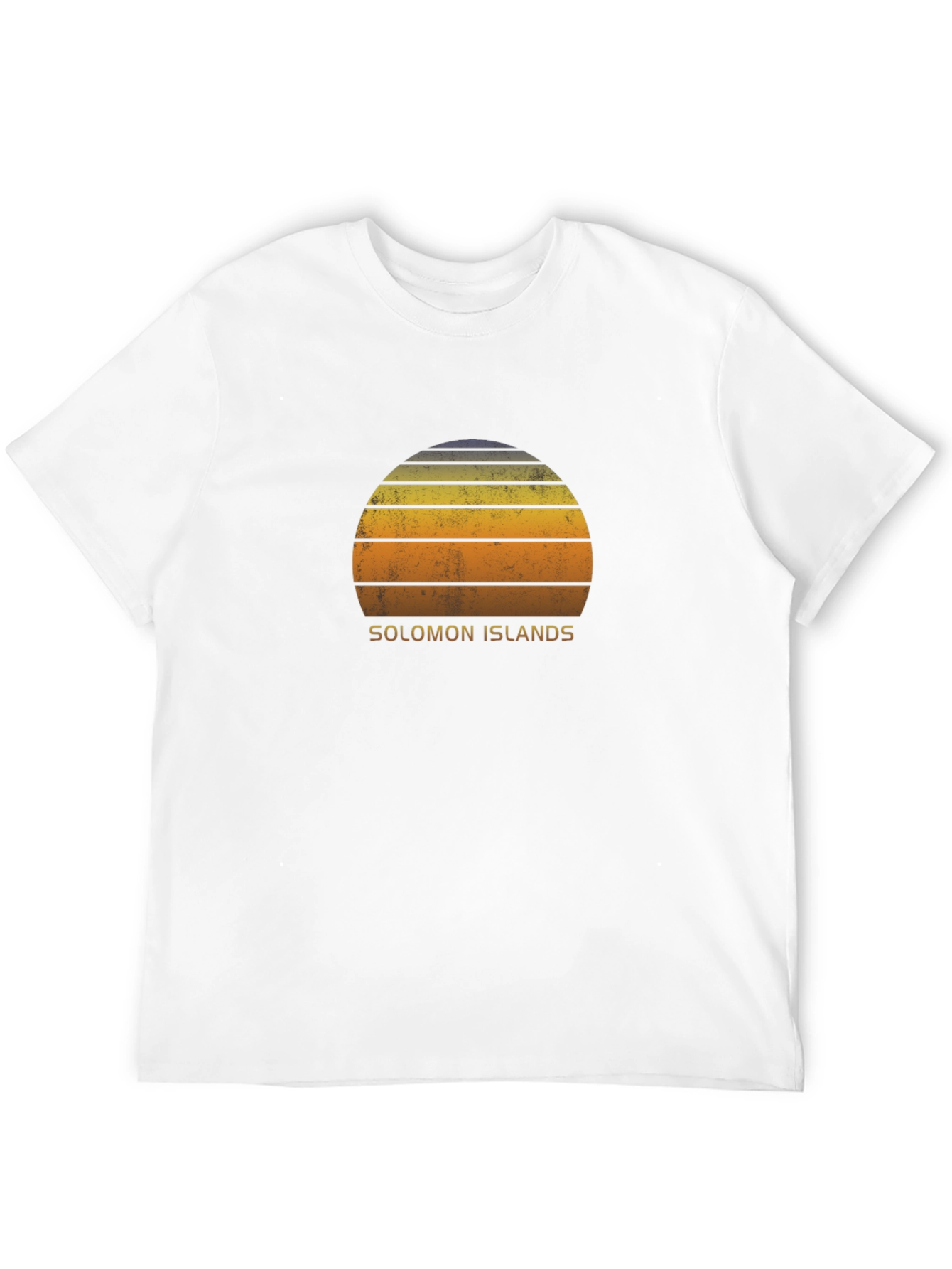 Solomon Islands Retro Sunset Graphic T-Shirt
