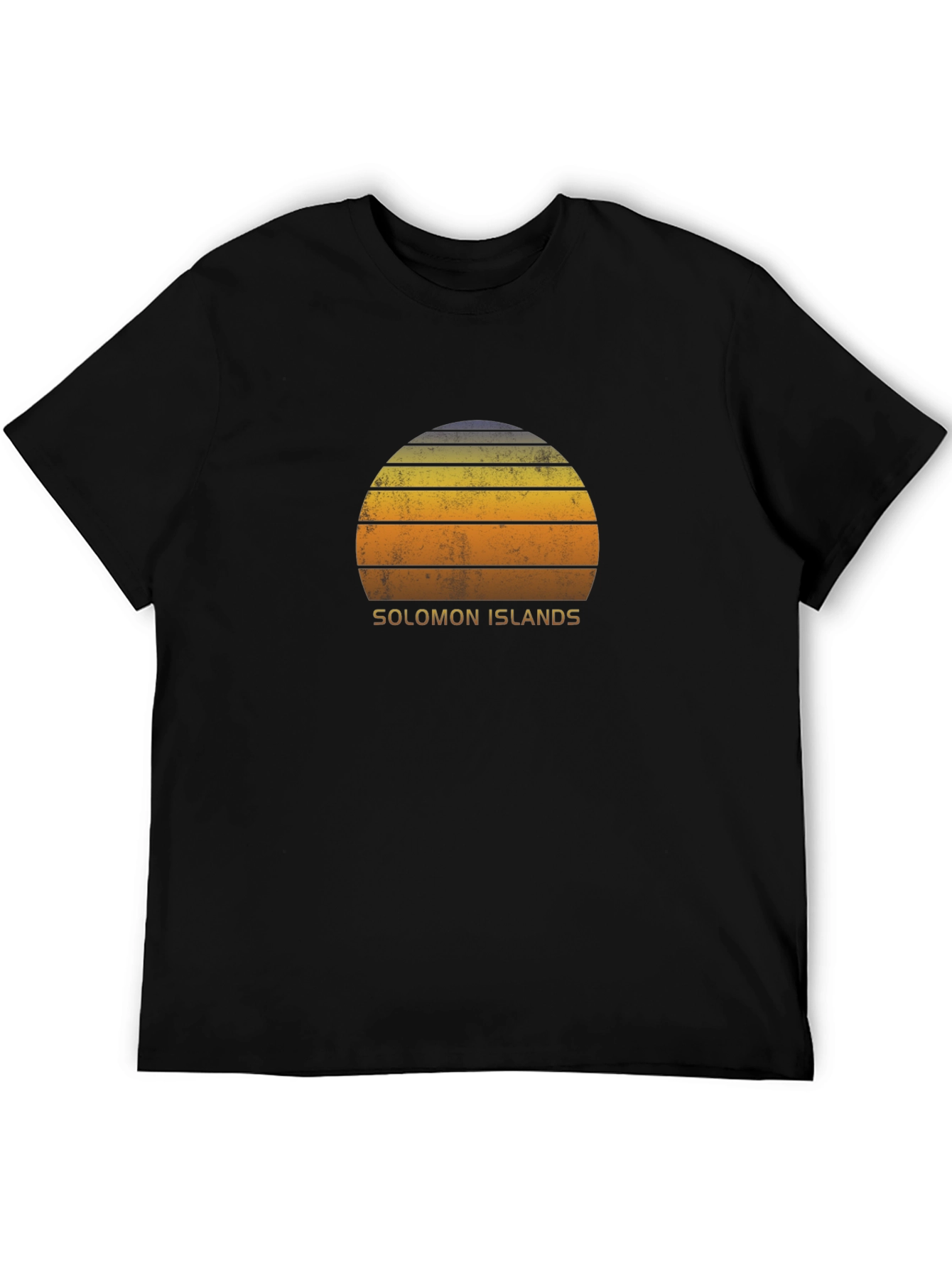 Solomon Islands Retro Sunset Graphic T-Shirt