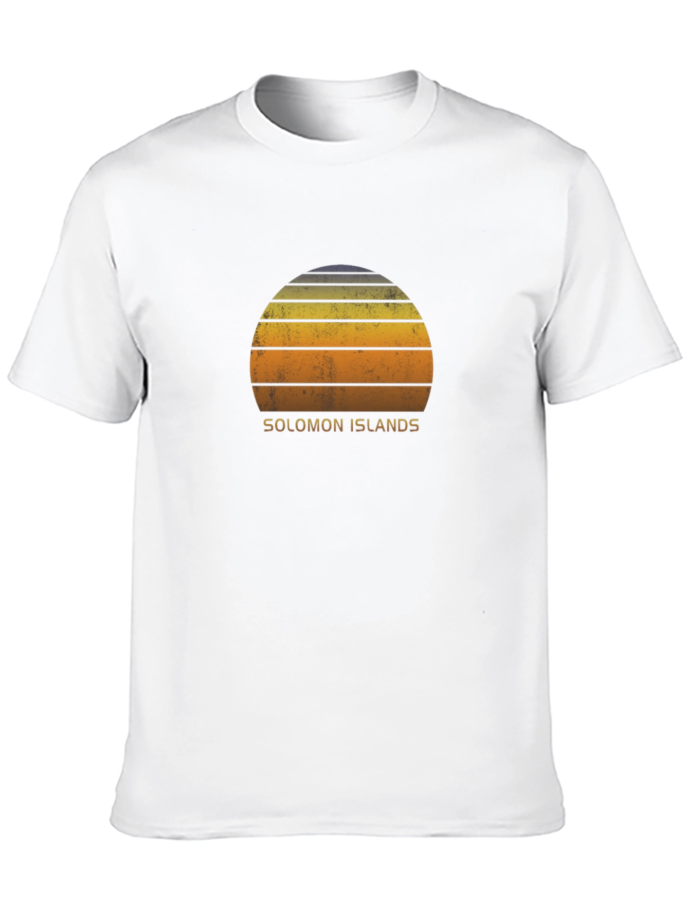 Solomon Islands Retro Sunset Graphic T-Shirt