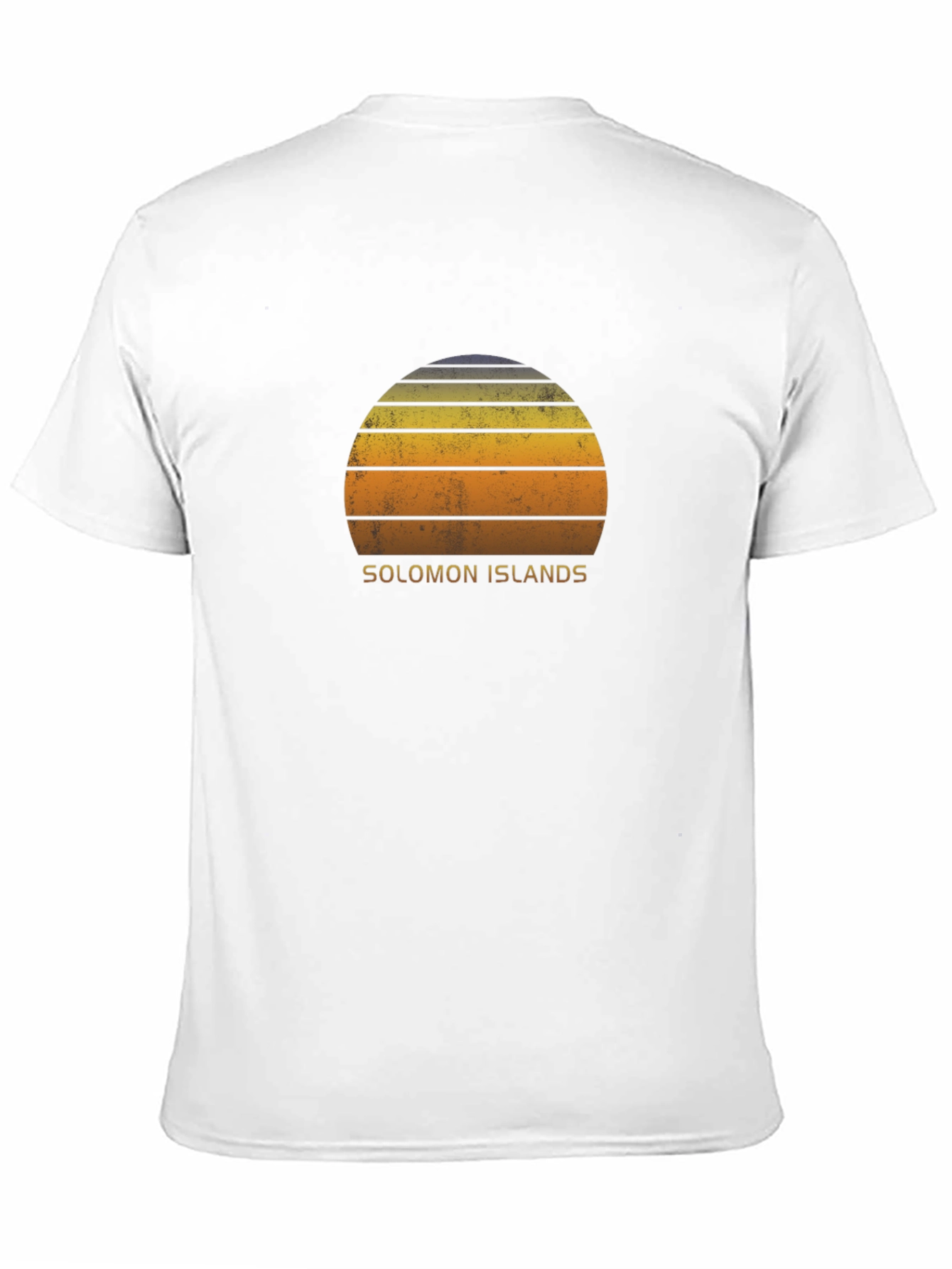 Solomon Islands Retro Sunset Graphic T-Shirt