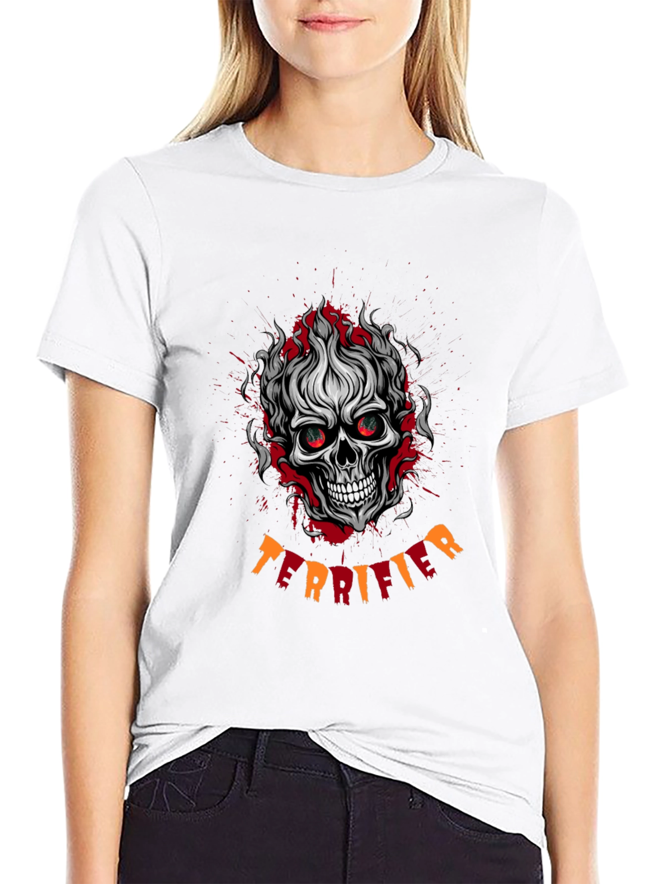 Terrifier Skull Graphic Black T-Shirt