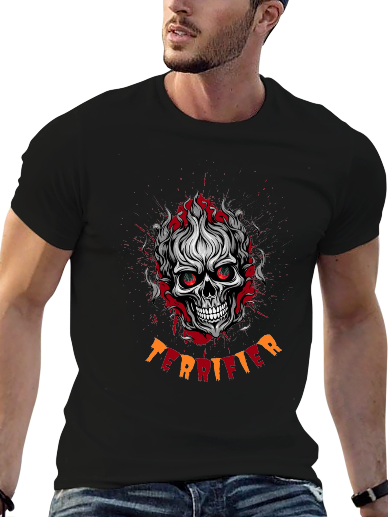 Terrifier Skull Graphic Black T-Shirt