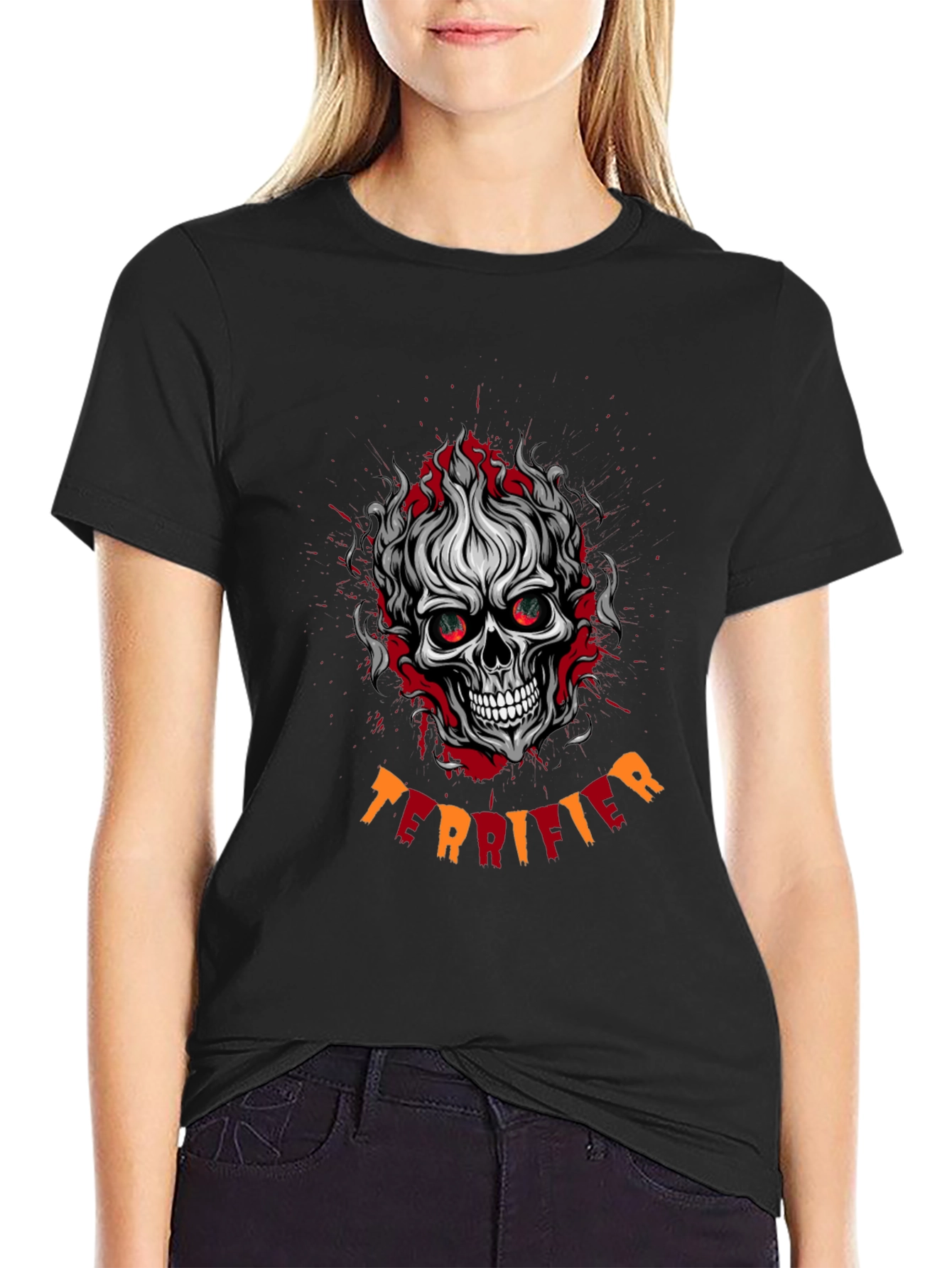 Terrifier Skull Graphic Black T-Shirt