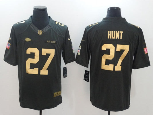 Men's Kansas City Chiefs Karim Hunt #27 Black Game Player Jerseys