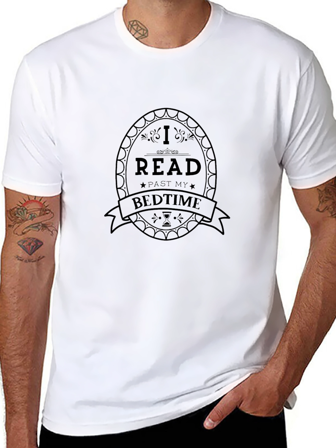 I Read Past My Bedtime Black T-Shirt