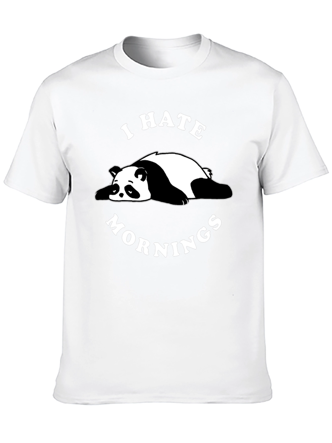 I Hate Mornings Panda Black T-Shirt