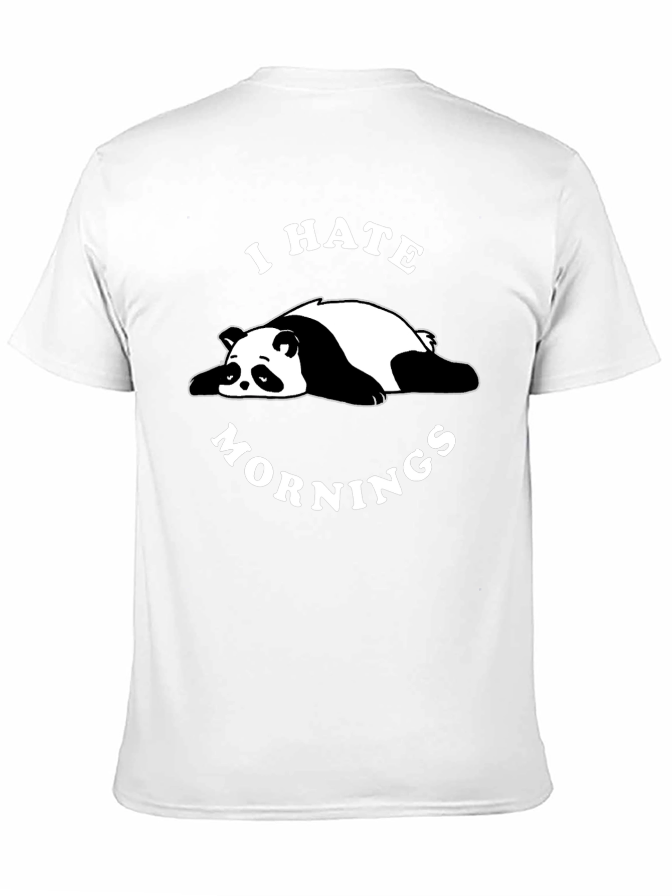 I Hate Mornings Panda Black T-Shirt
