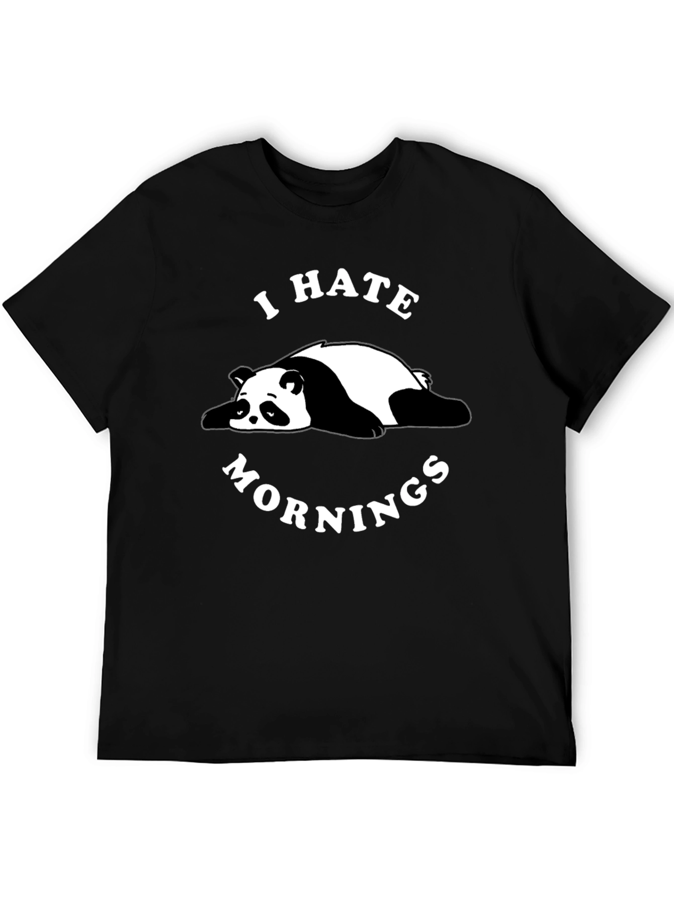 I Hate Mornings Panda Black T-Shirt