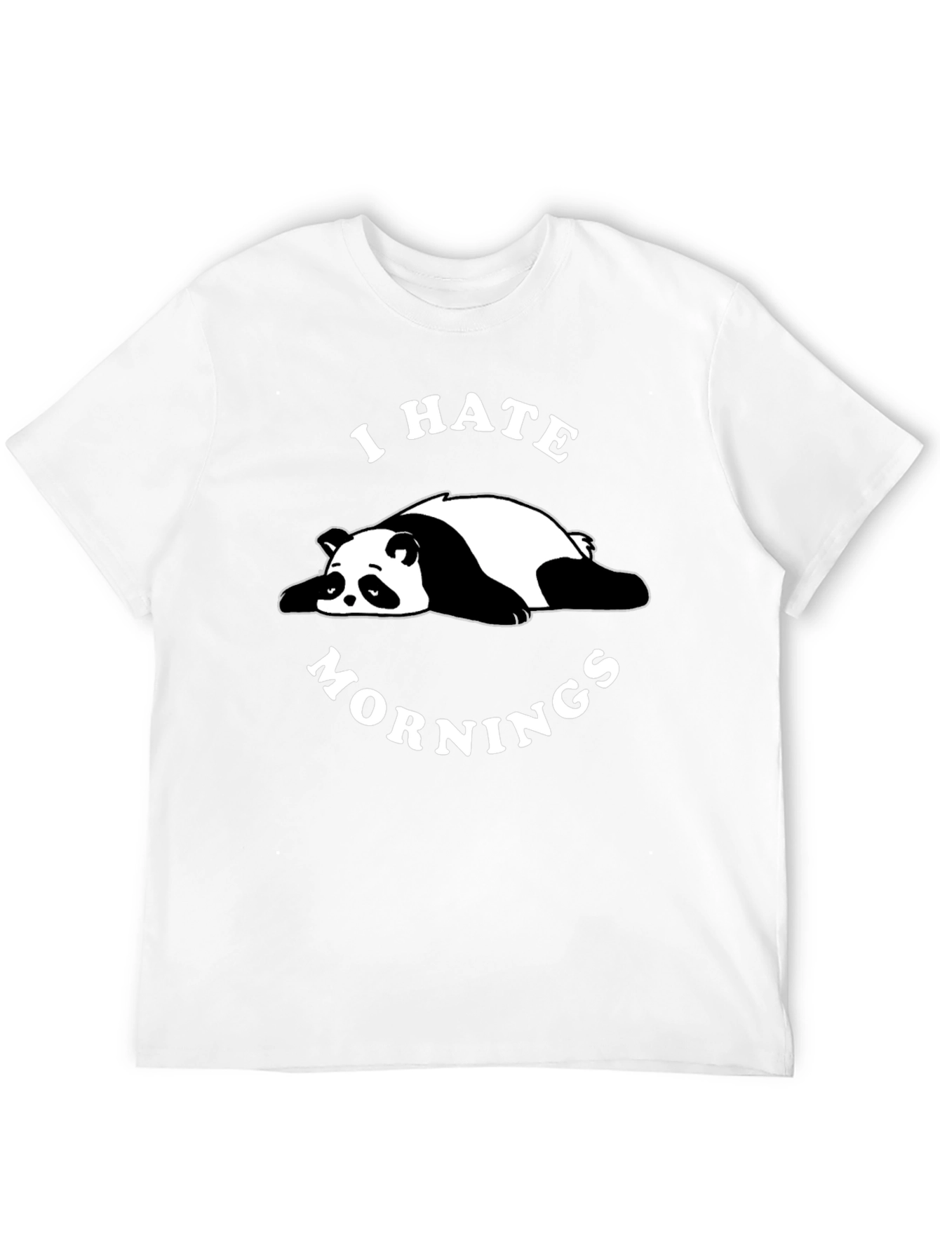 I Hate Mornings Panda Black T-Shirt
