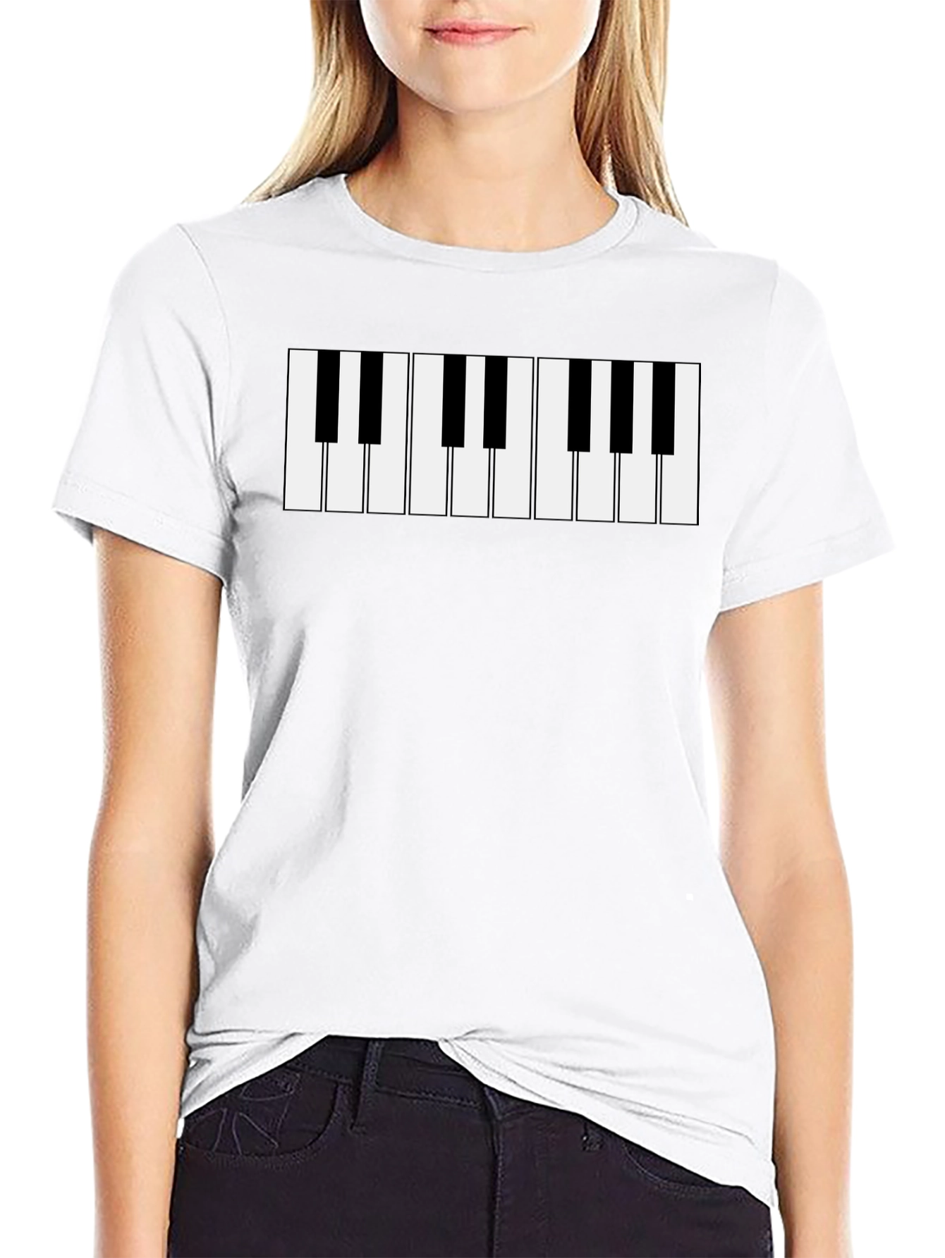 Piano Keys Graphic T-Shirt - Black Music Tee