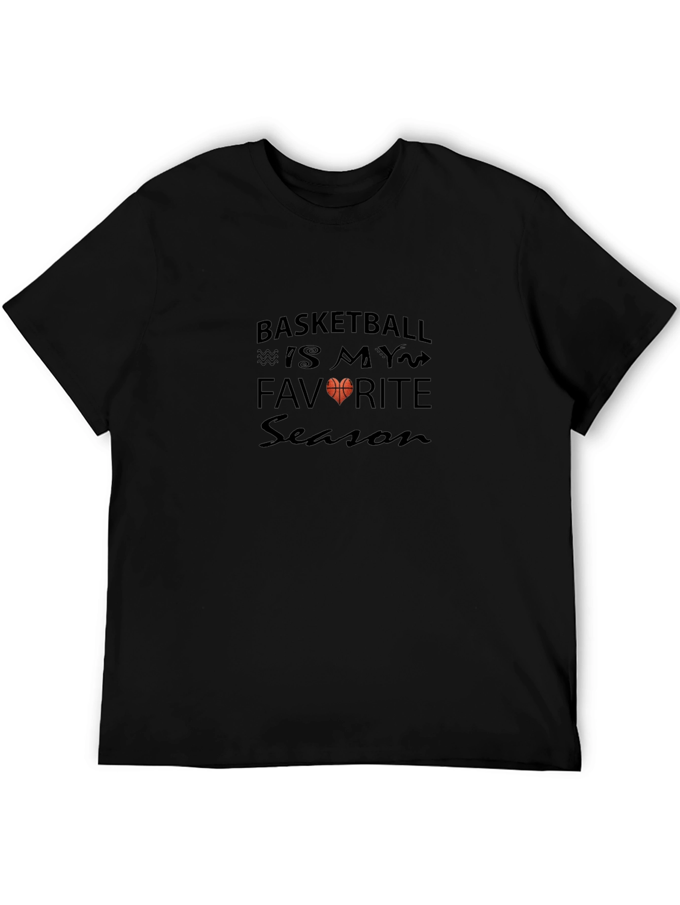 Basketball is My Favorite Season Black T-Shirt