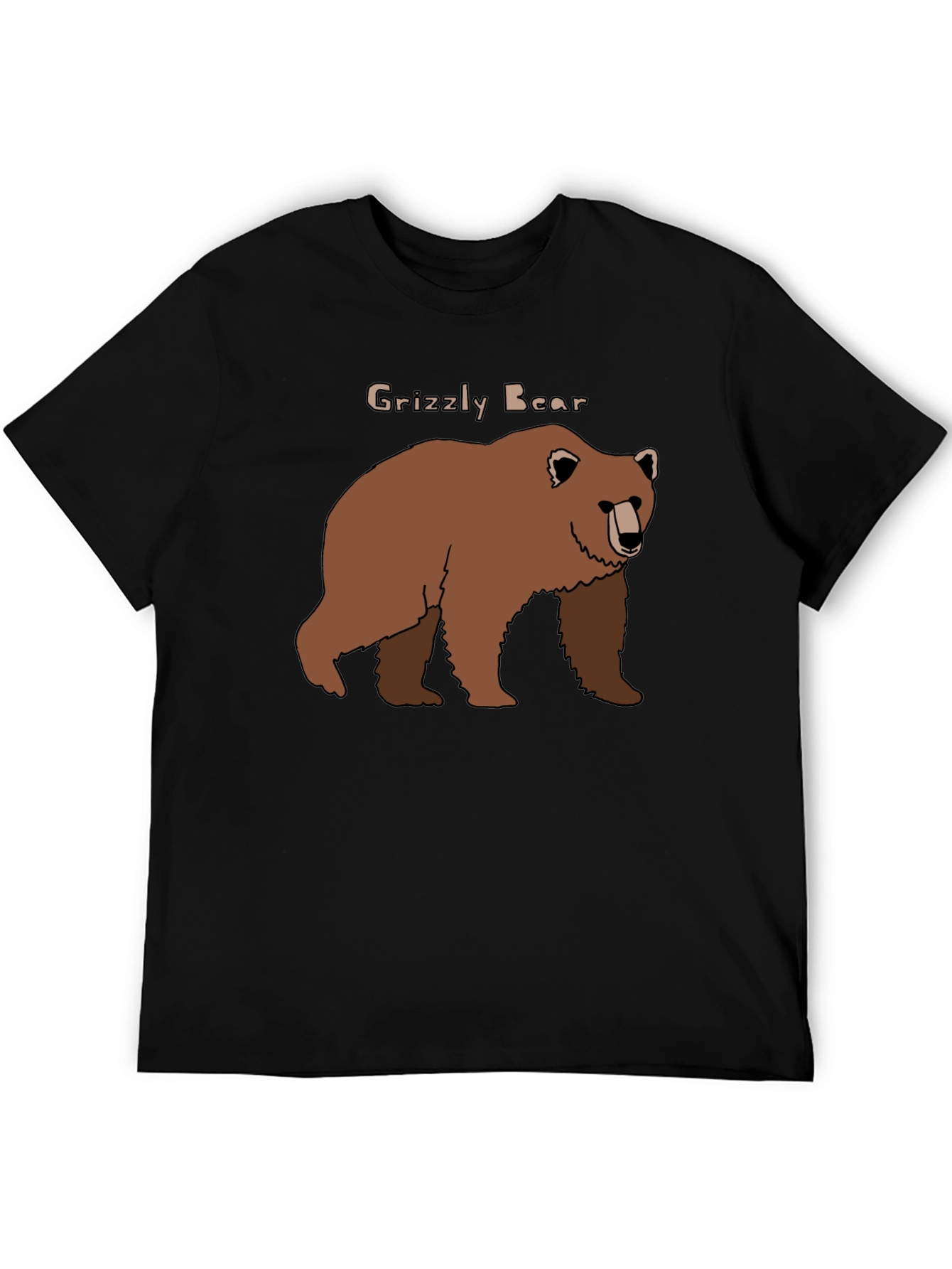 Grizzly Bear Graphic Tee - Black Cotton Blend
