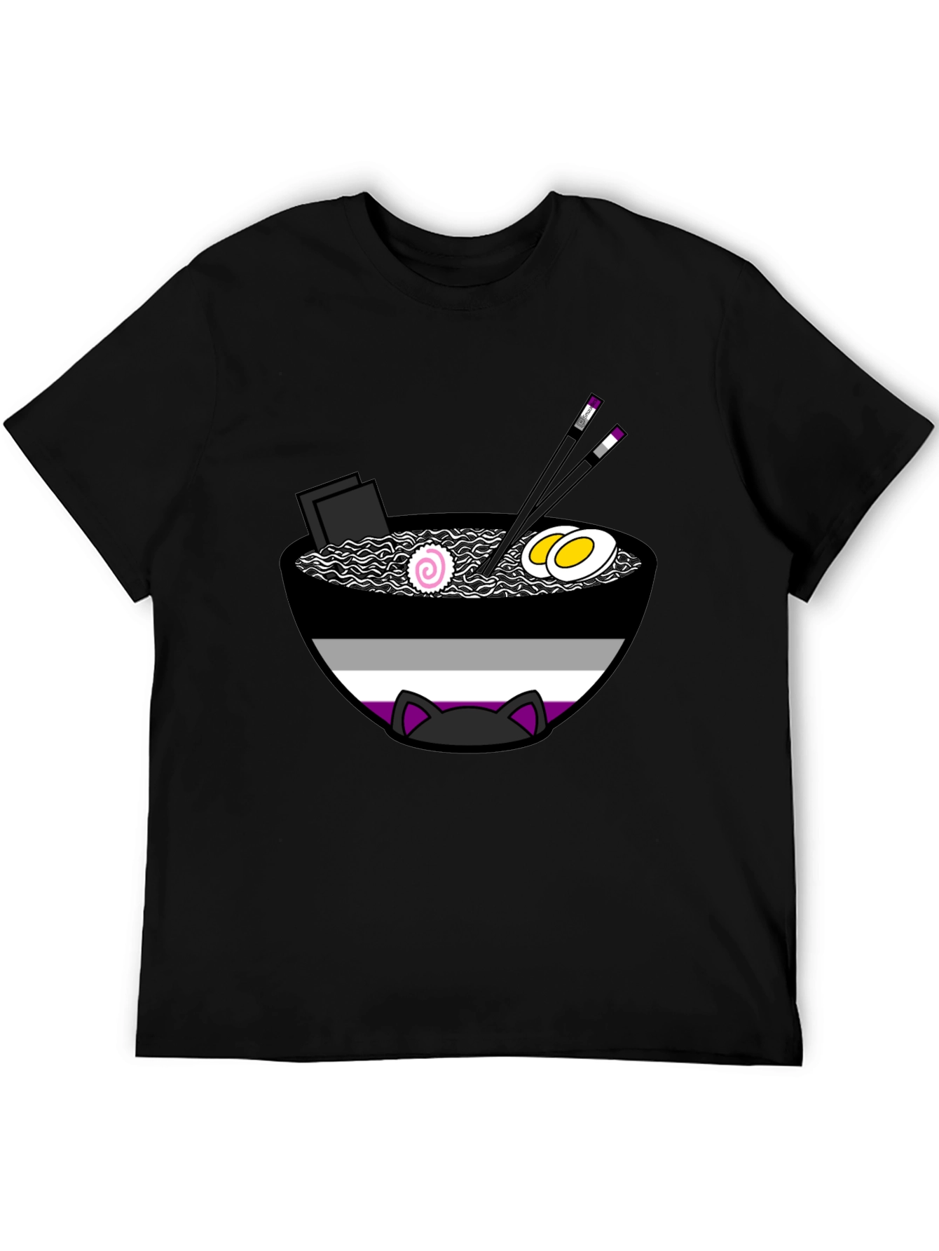 Ace Ramen Cat T-Shirt - Asexual Pride