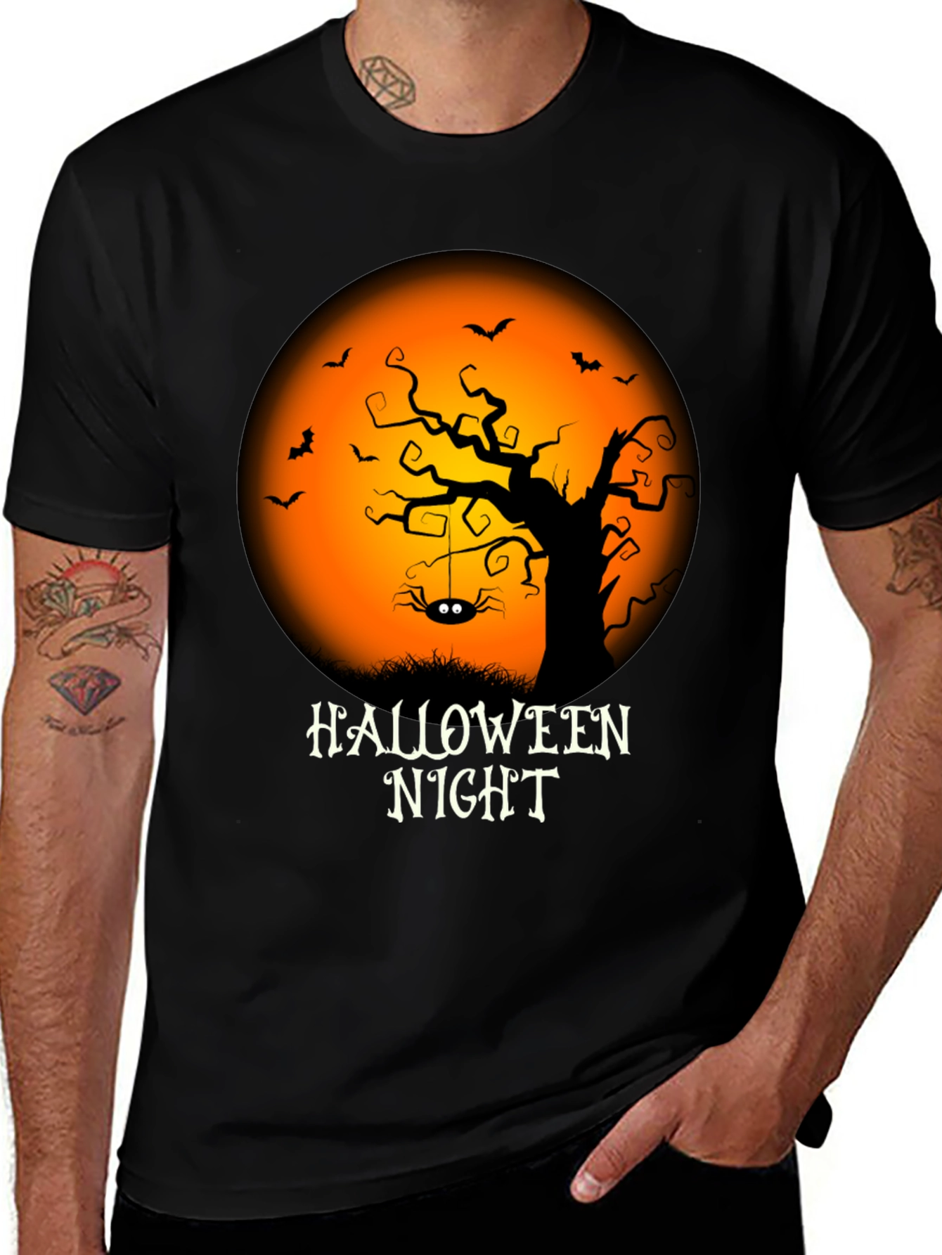 Halloween Night Graphic Tee - Spooky Season Apparel