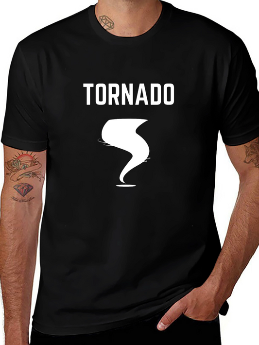 Tornado Graphic Tee - Black Cotton T-Shirt