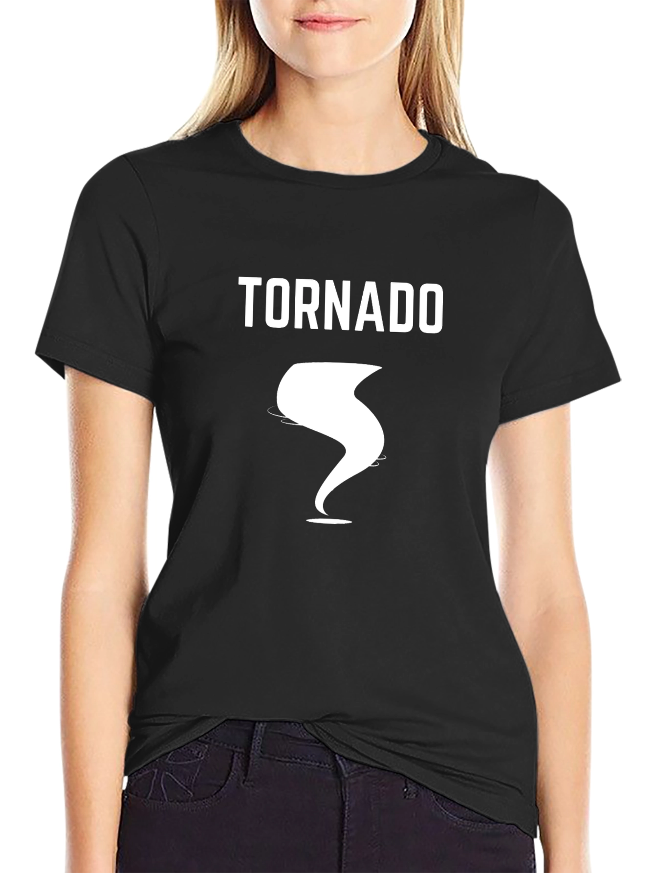 Tornado Graphic Tee - Black Cotton T-Shirt