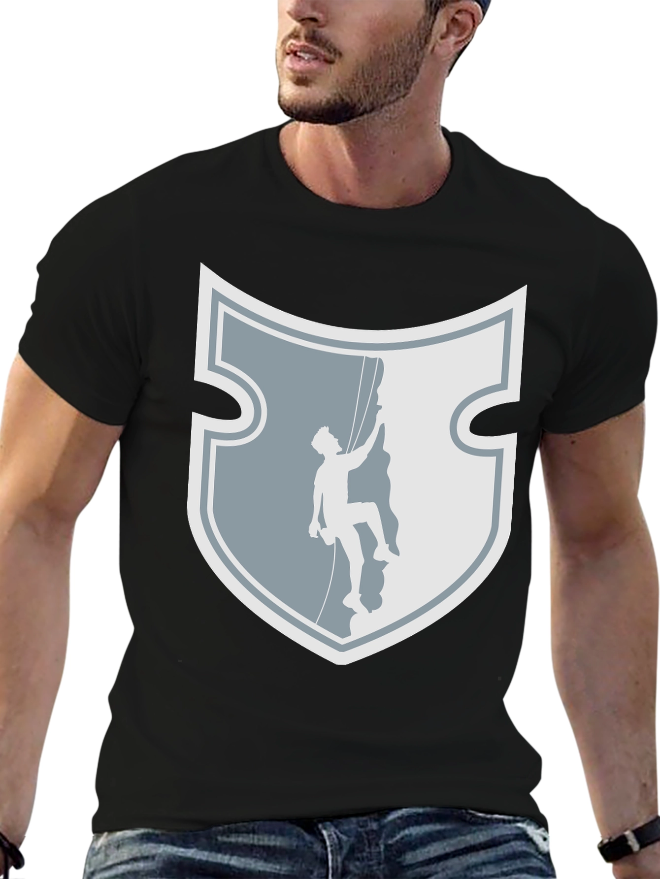 Rock Climbing Shield Graphic Tee - Adventure Ready