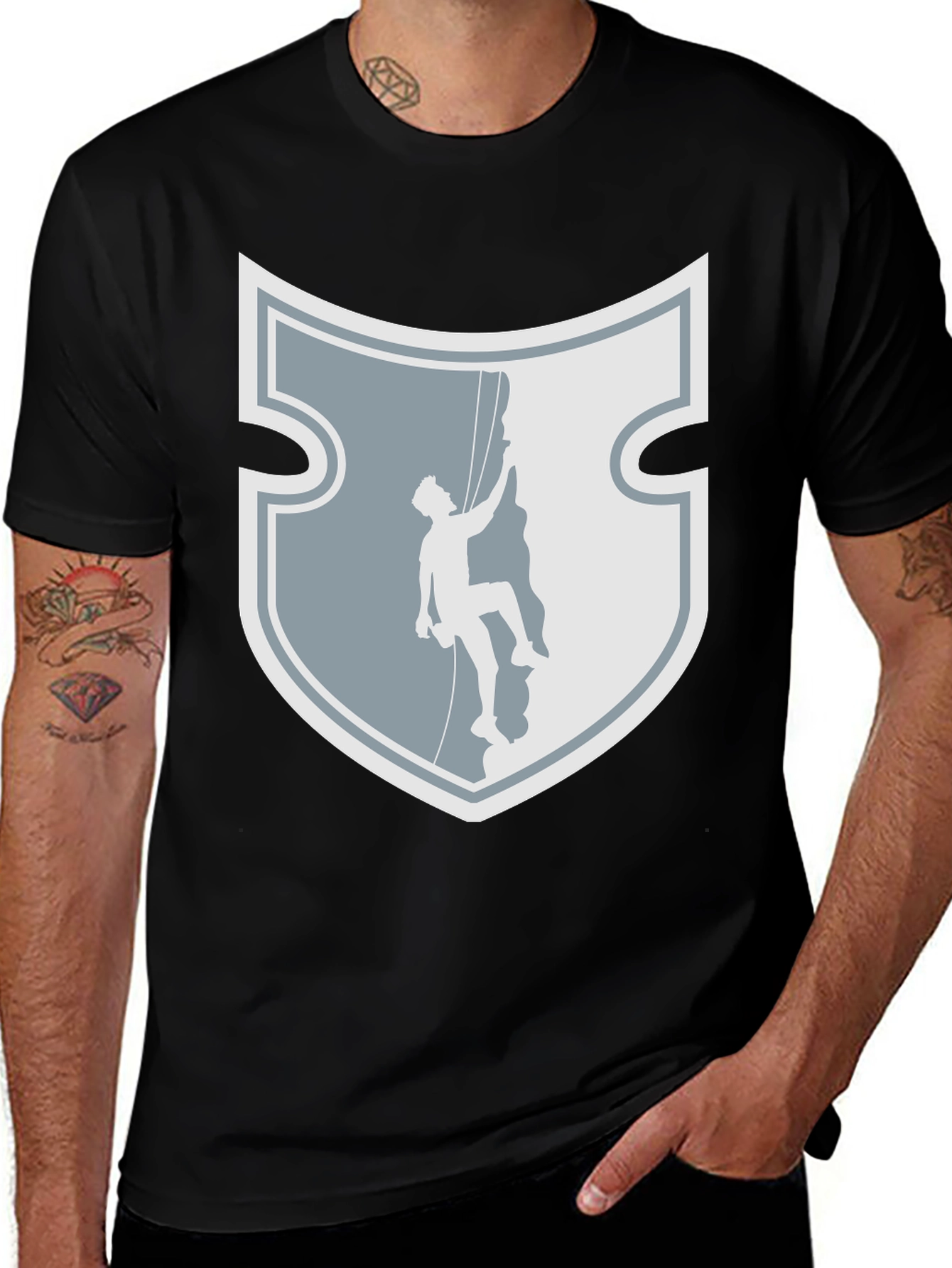 Rock Climbing Shield Graphic Tee - Adventure Ready