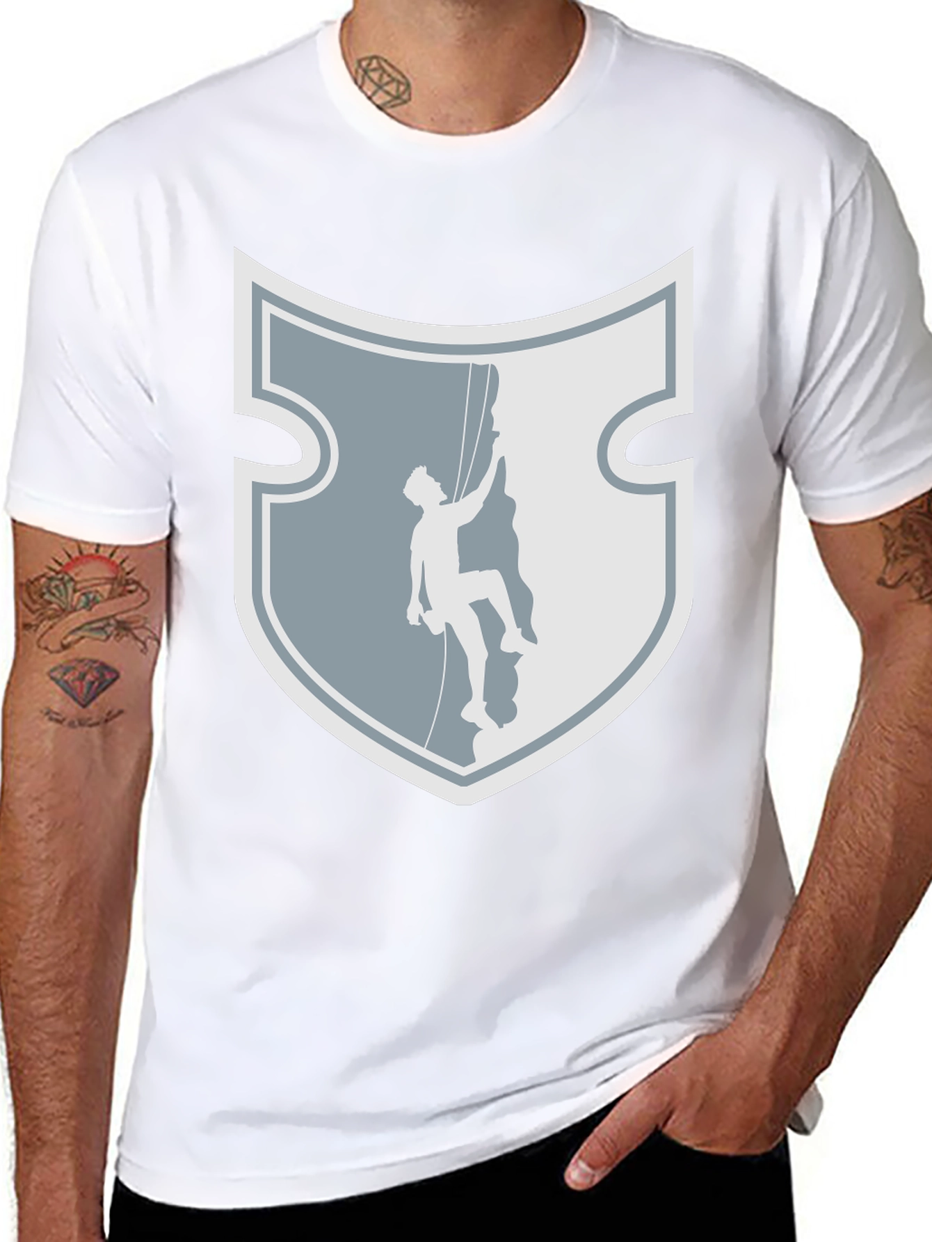 Rock Climbing Shield Graphic Tee - Adventure Ready