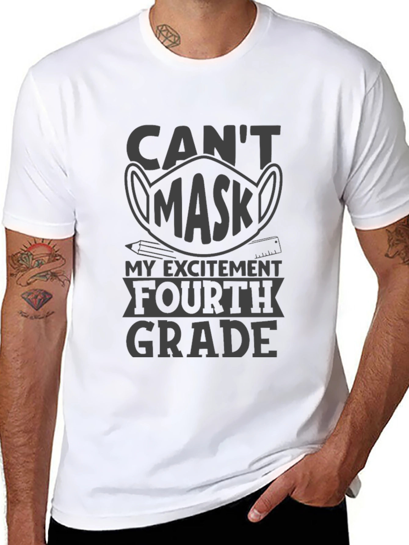 Cant Mask My Excitement Fourth Grade T-Shirt