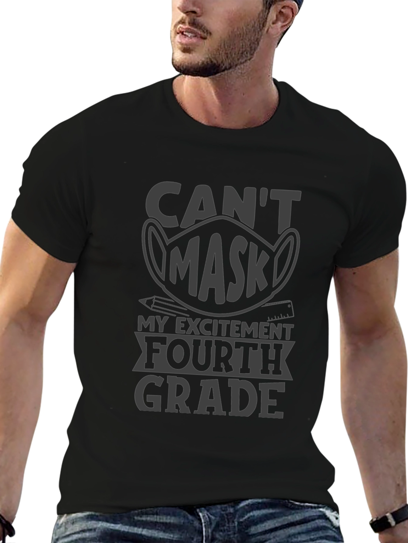 Cant Mask My Excitement Fourth Grade T-Shirt