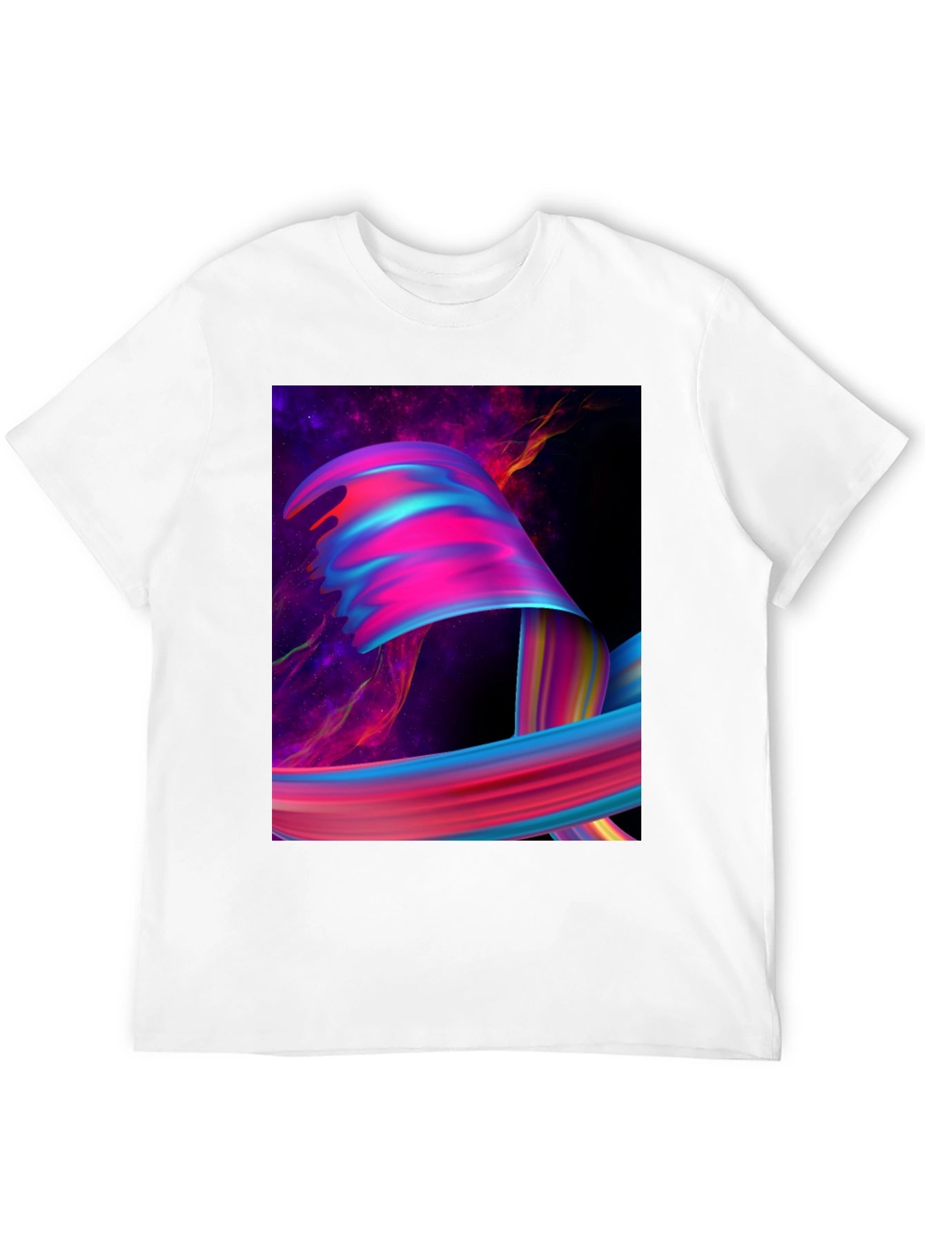 Abstract Galaxy Swirl Graphic Tee - Black
