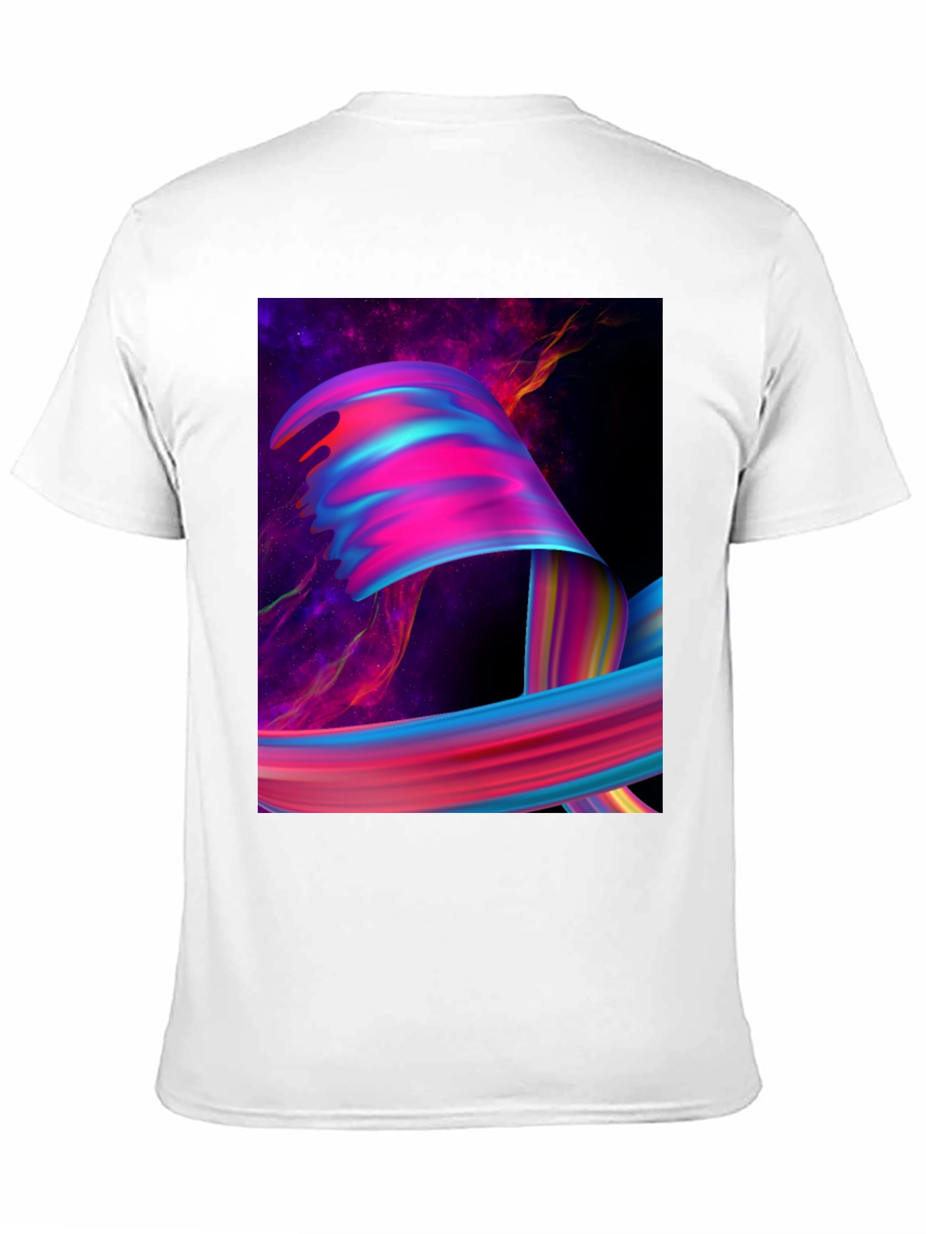 Abstract Galaxy Swirl Graphic Tee - Black