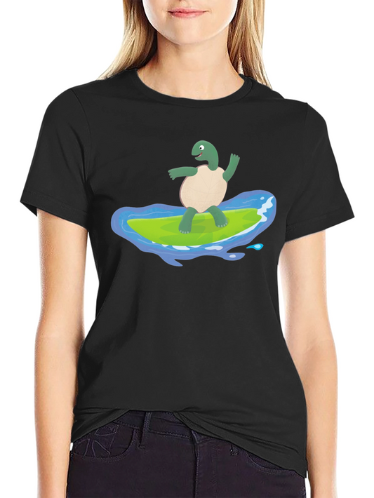 Surfing Turtle Graphic Tee - Cool Comfort