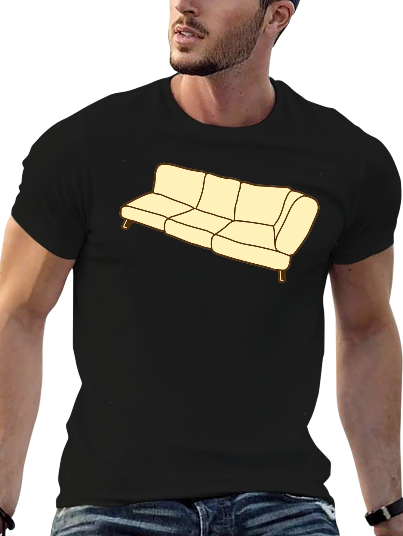 Couch Graphic Tee - Soft Cotton Blend Comfort