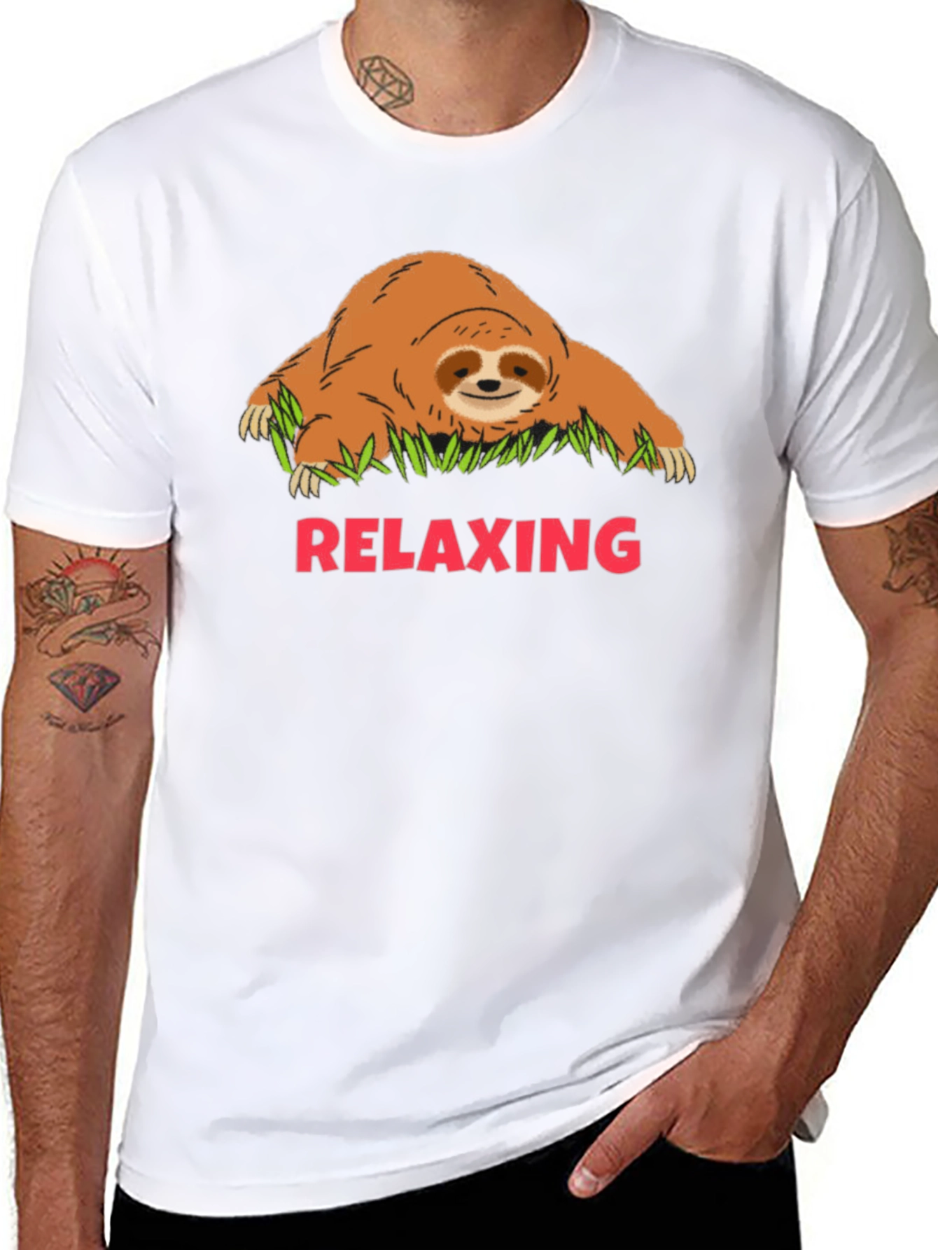 Relaxing Sloth Graphic T-Shirt