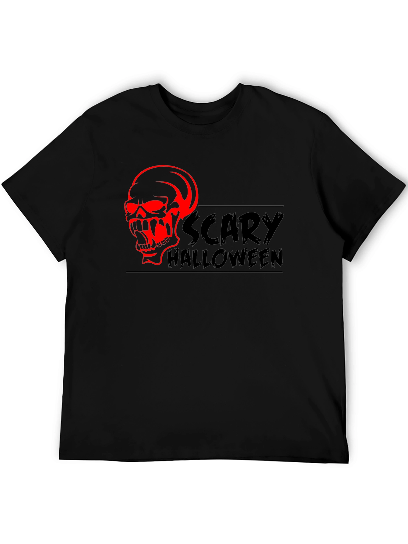 Scary Halloween Skull Graphic T-Shirt