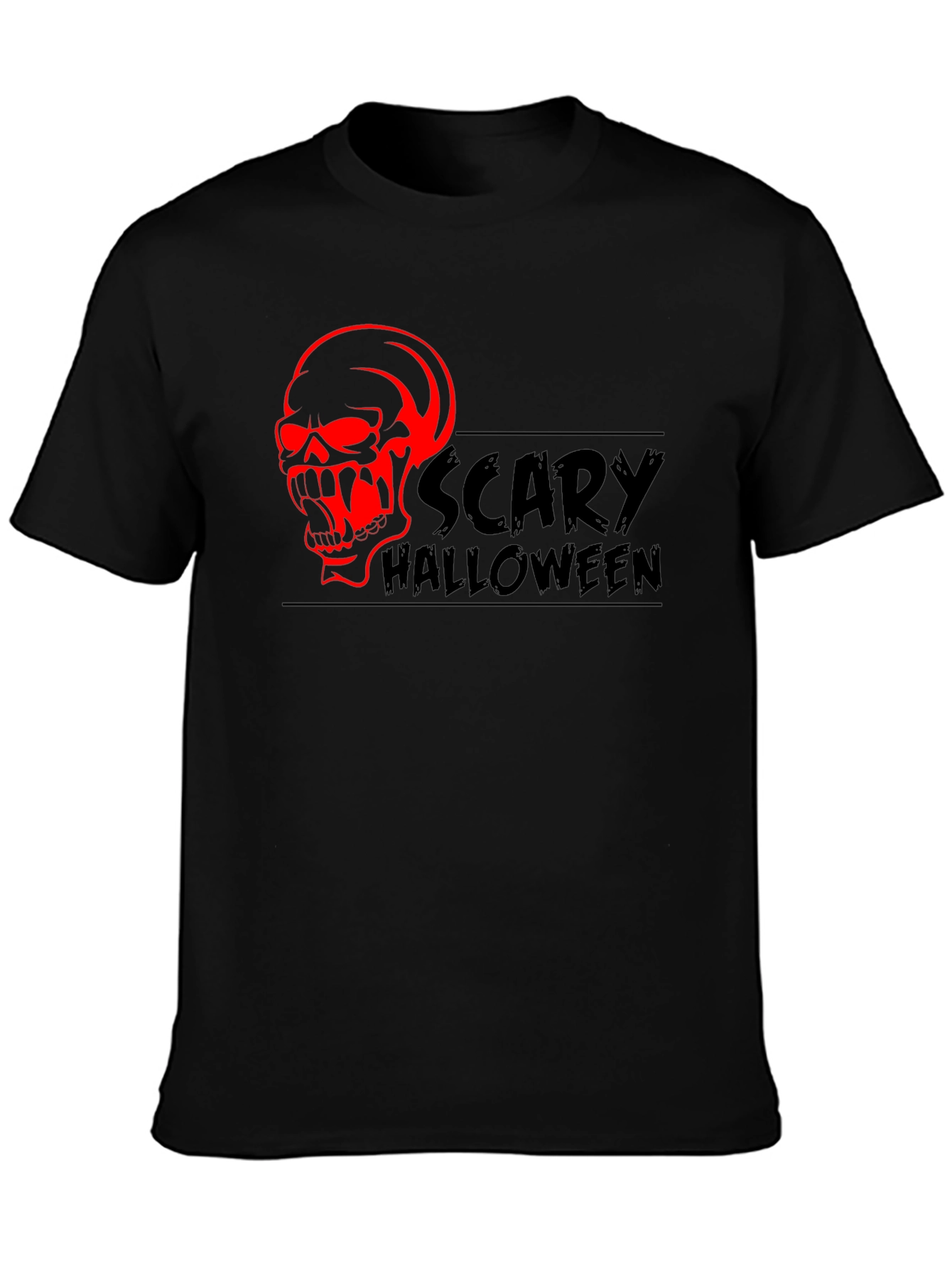 Scary Halloween Skull Graphic T-Shirt